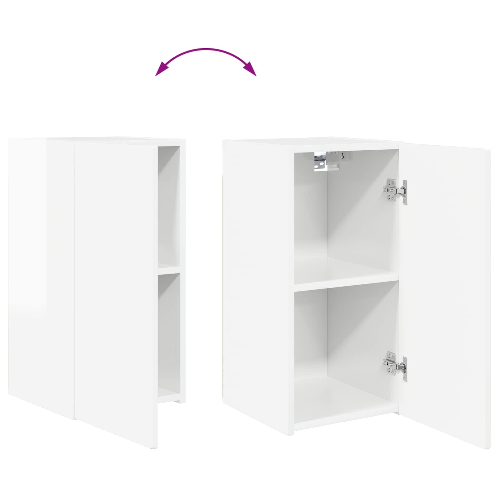 Ensemble meuble TV 2 pcs Blanc brillant Bois d'ingénierie - XIOS