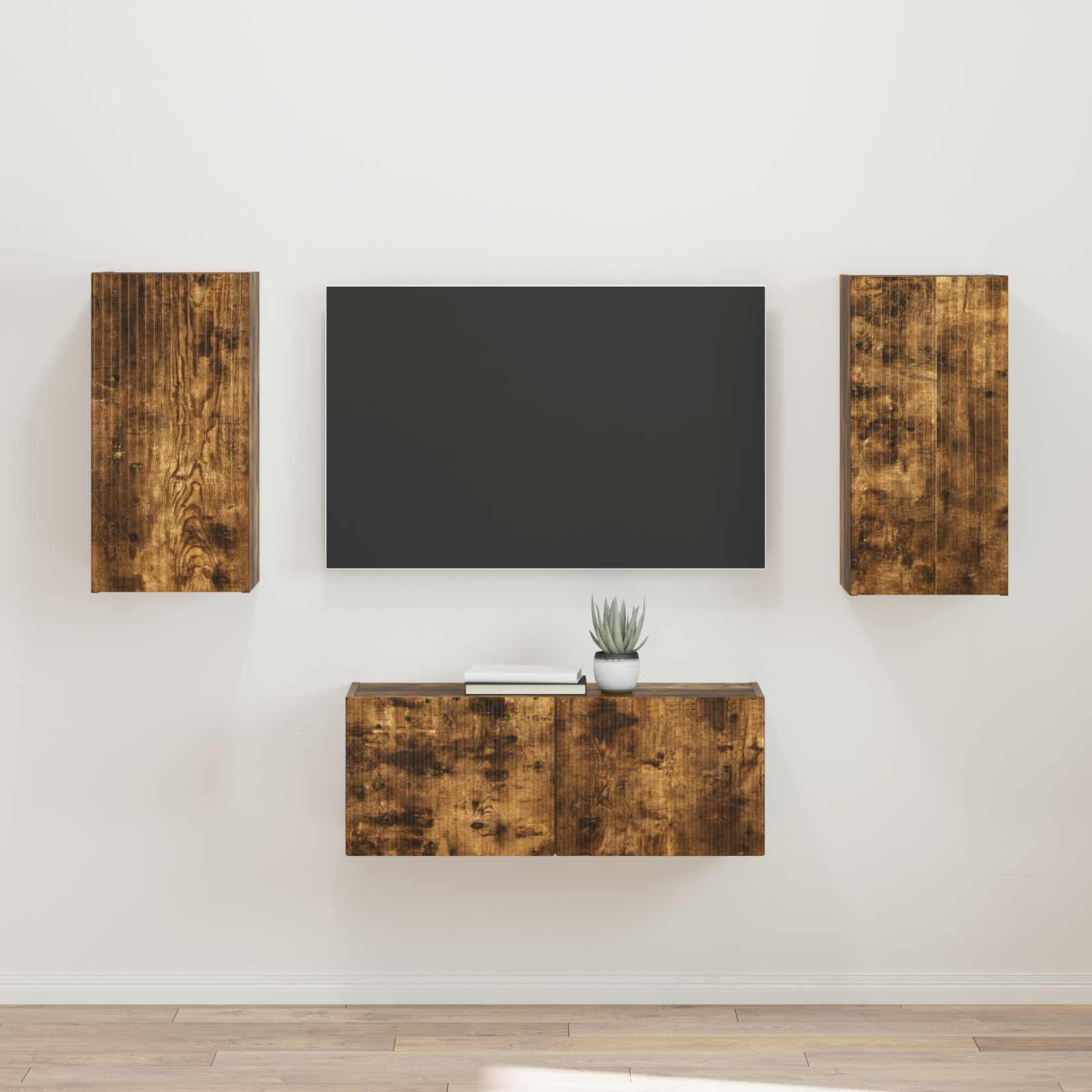 Ensemble meuble TV 2 pcs Chêne fumé Bois d'ingénierie - XIOS