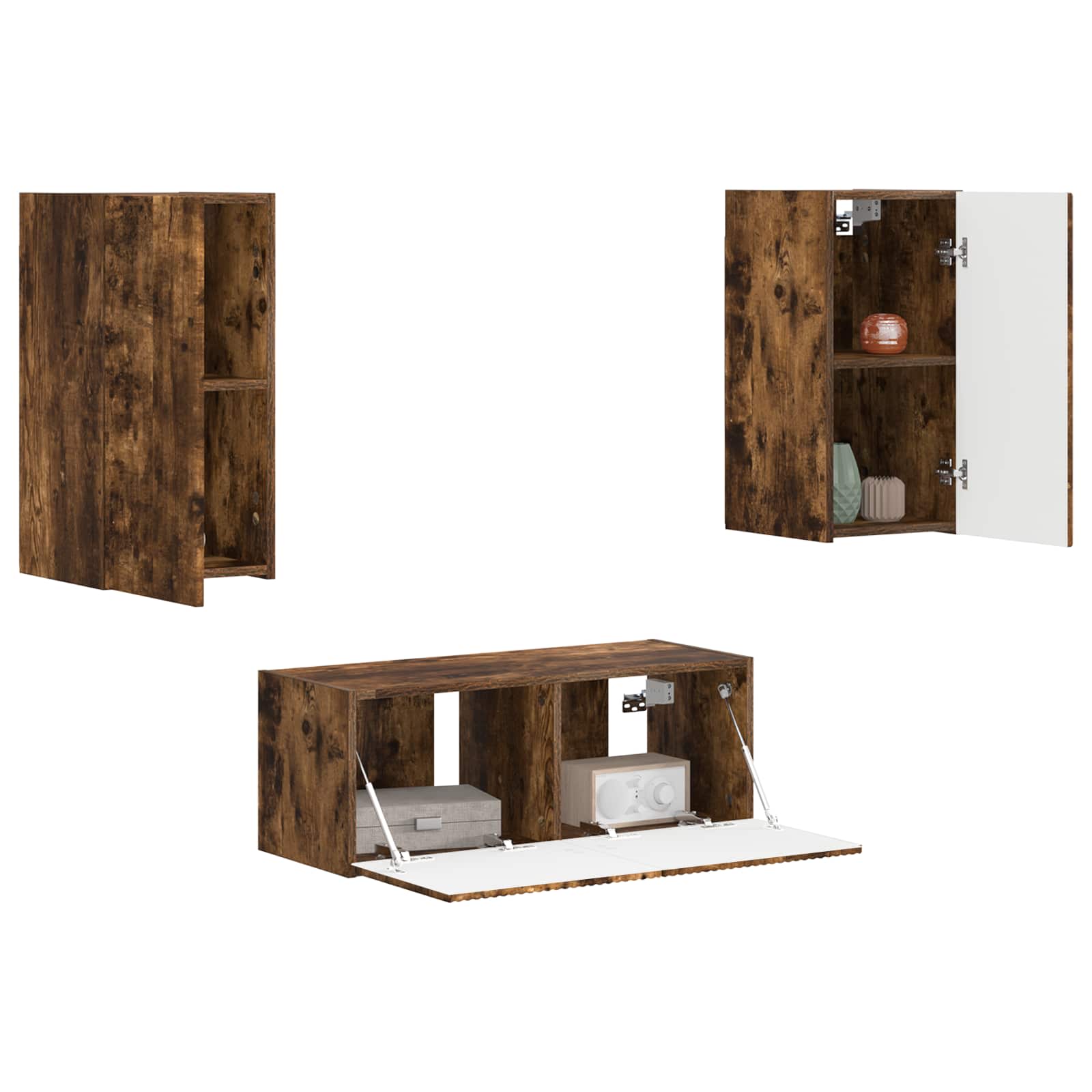 Ensemble meuble TV 2 pcs Chêne fumé Bois d'ingénierie - XIOS