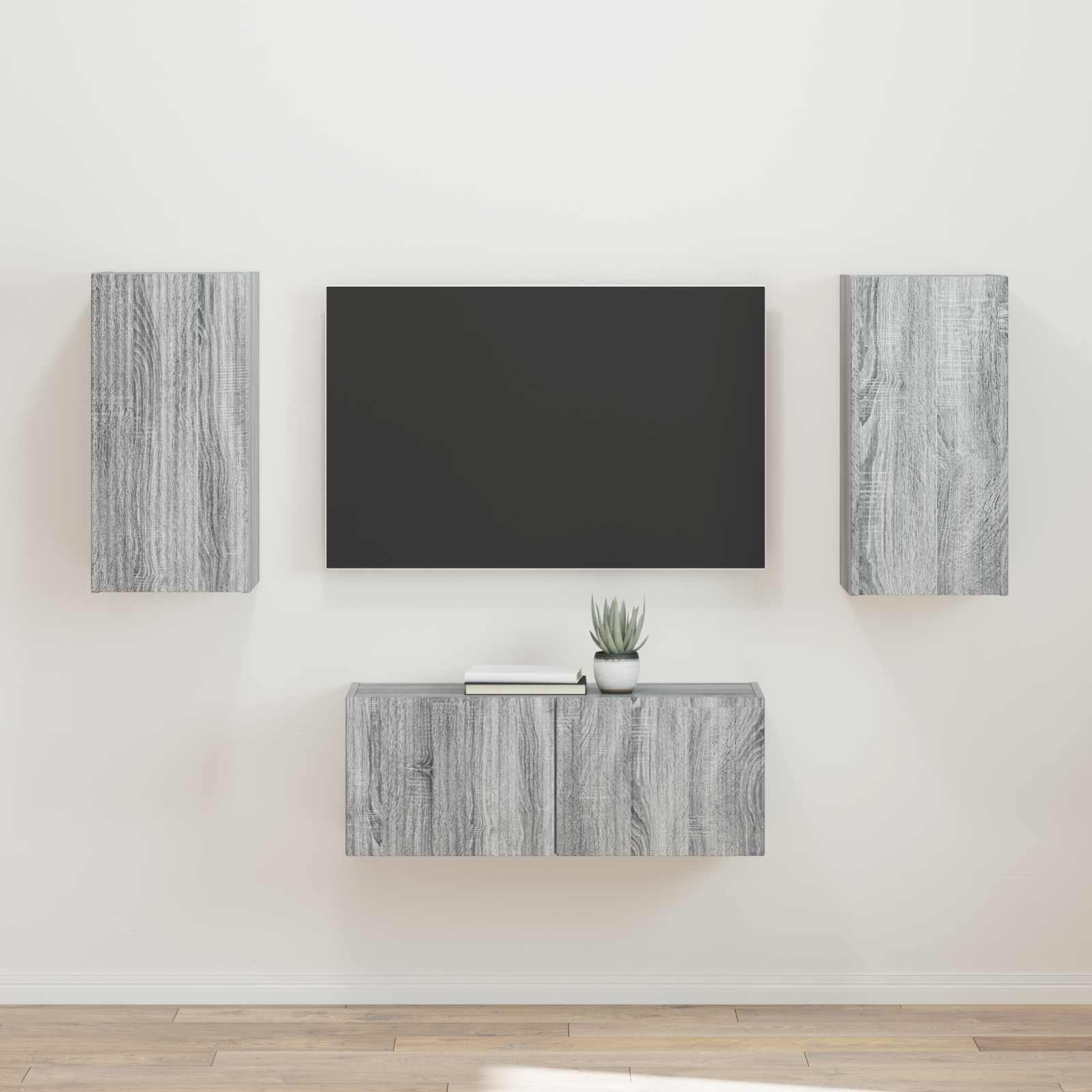 Ensemble meuble TV 2 pcs Gris Sonoma Bois d'ingénierie - XIOS