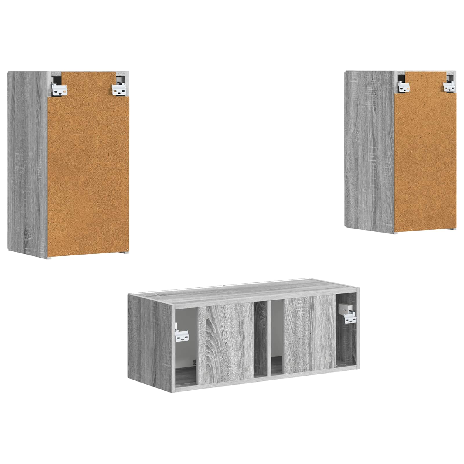 Ensemble meuble TV 2 pcs Gris Sonoma Bois d'ingénierie - XIOS
