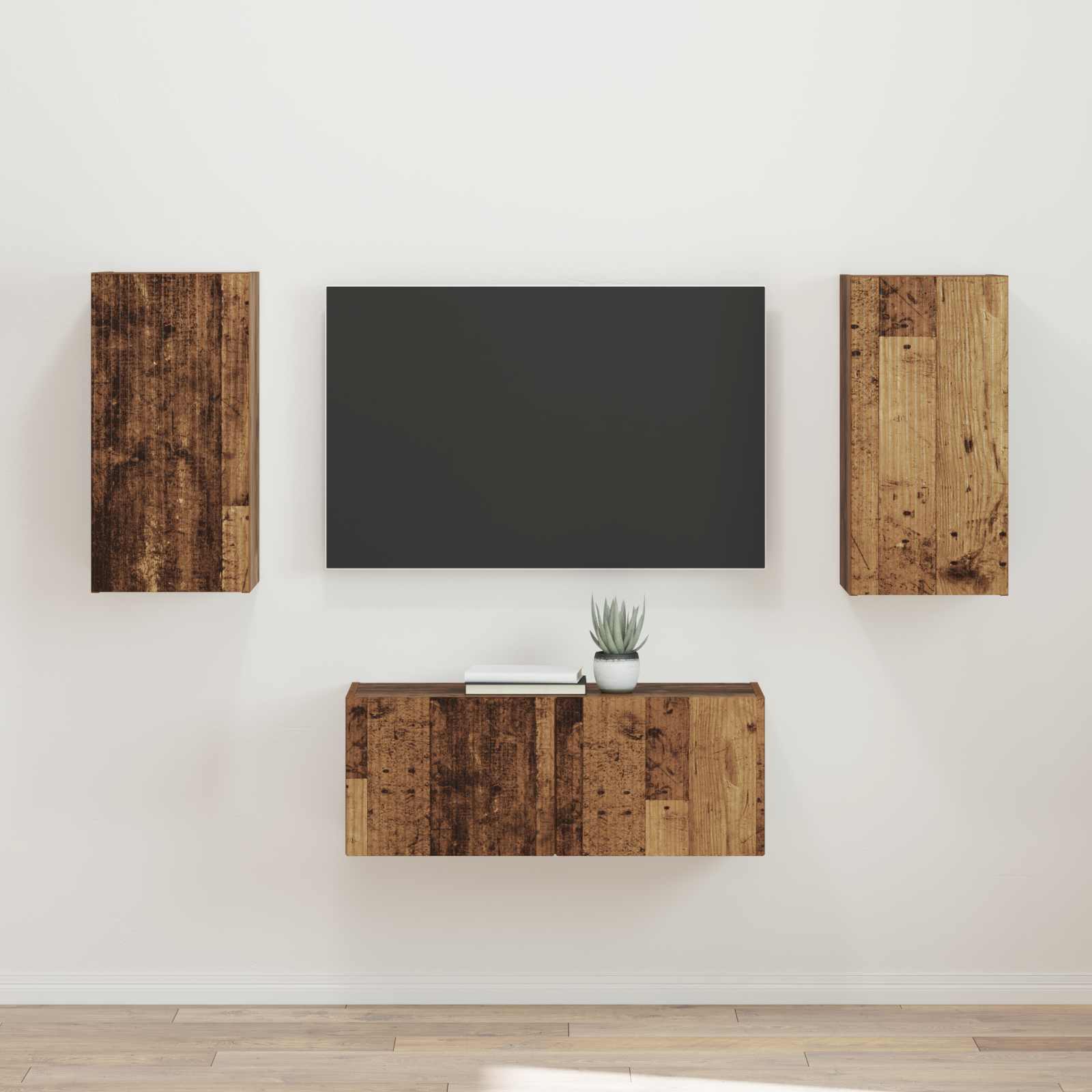 Ensemble meuble TV 2 pcs Bois ancien Bois d'ingénierie - XIOS