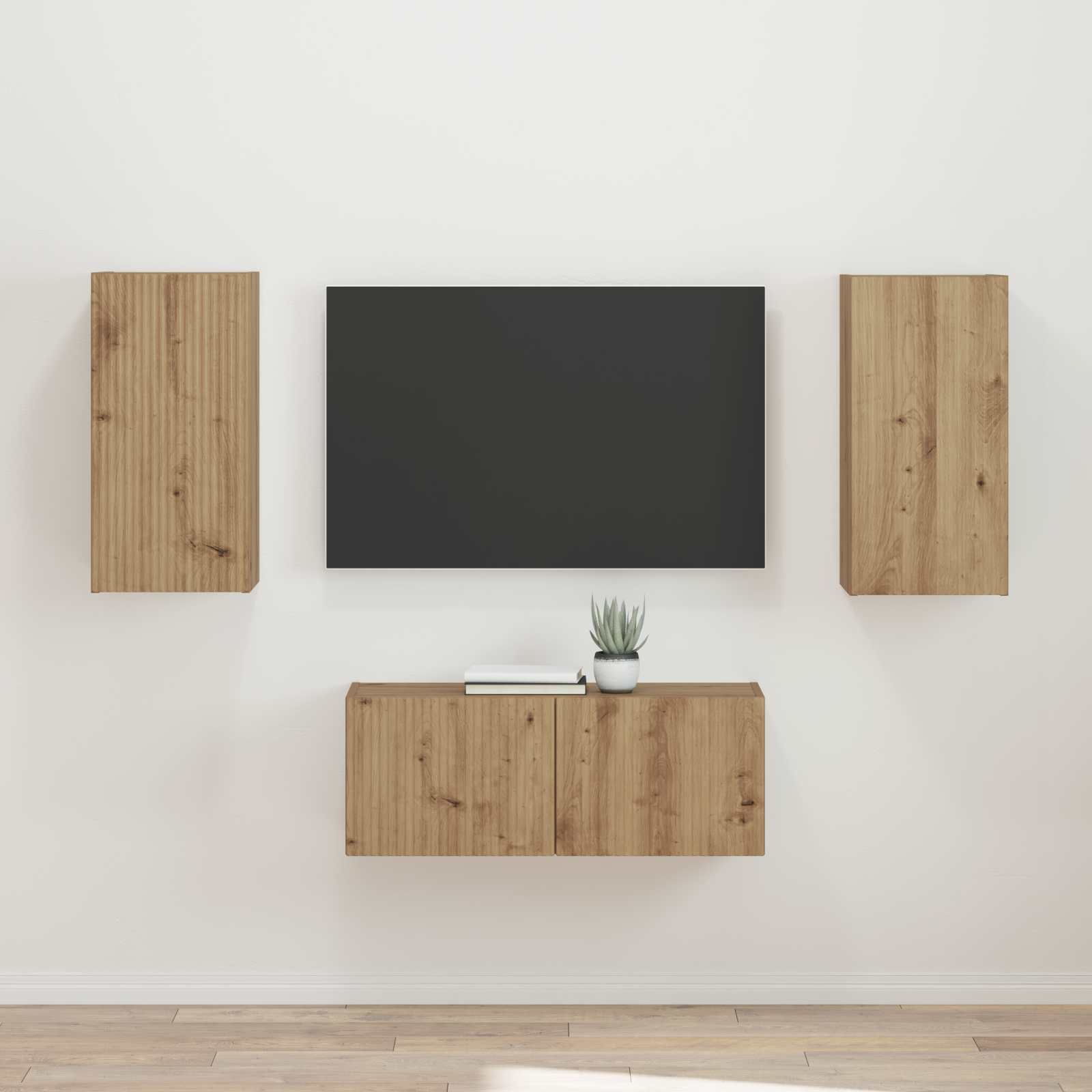 Ensemble meuble TV 2 pcs Chêne artisanal Bois d'ingénierie - XIOS