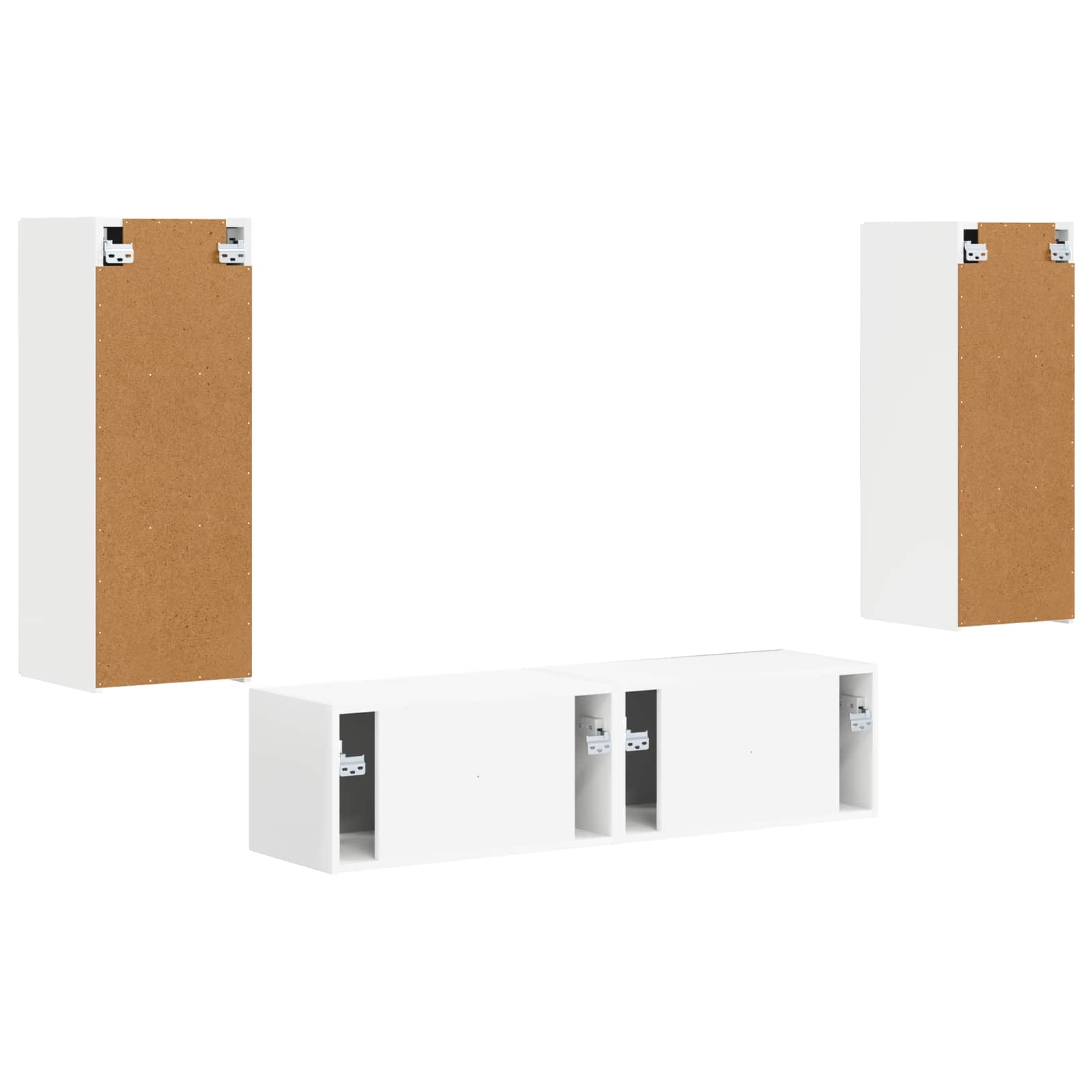 Ensemble meuble TV Montage mural 2 pcs Blanc Bois d'ingénierie - XIOS