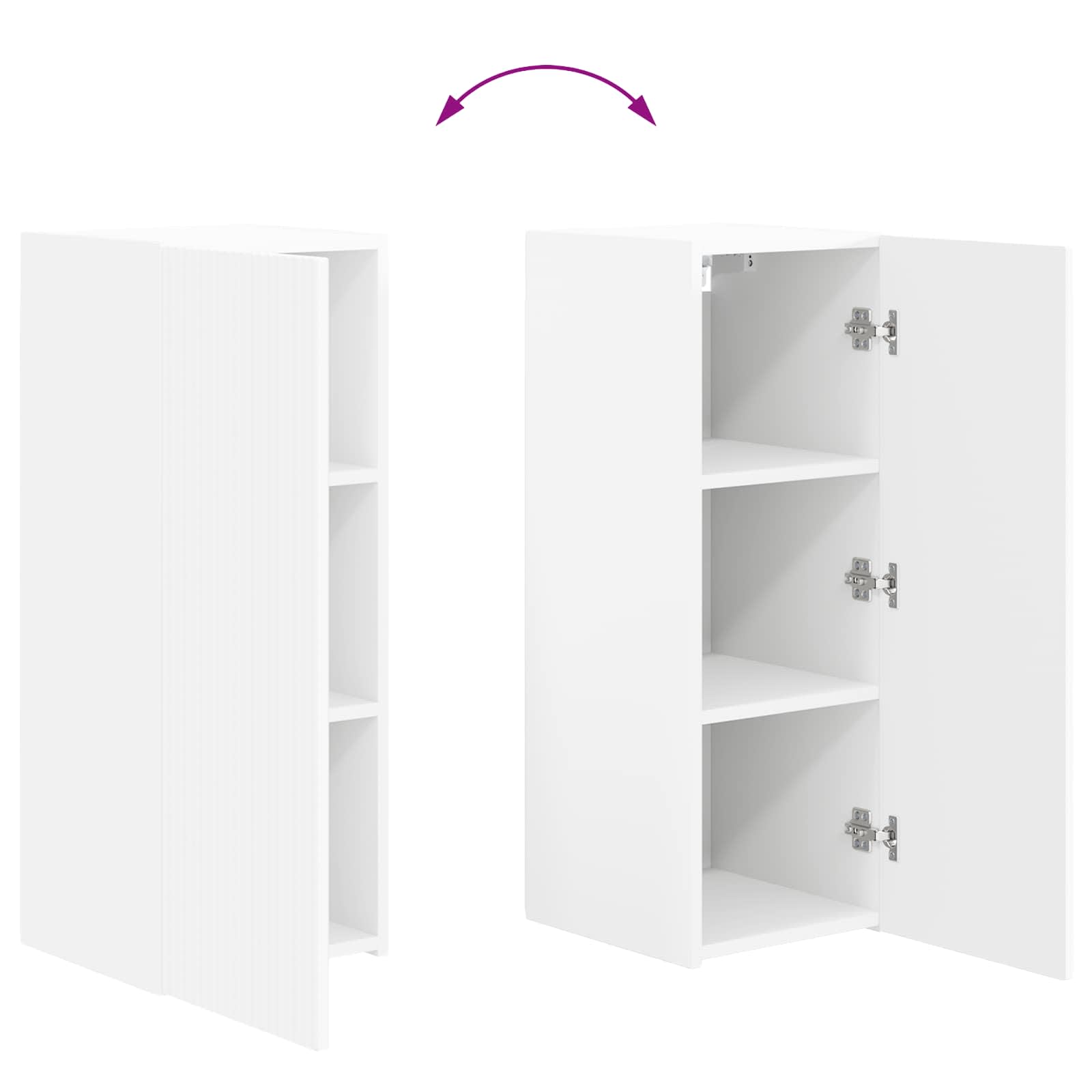 Ensemble meuble TV Montage mural 2 pcs Blanc Bois d'ingénierie - XIOS