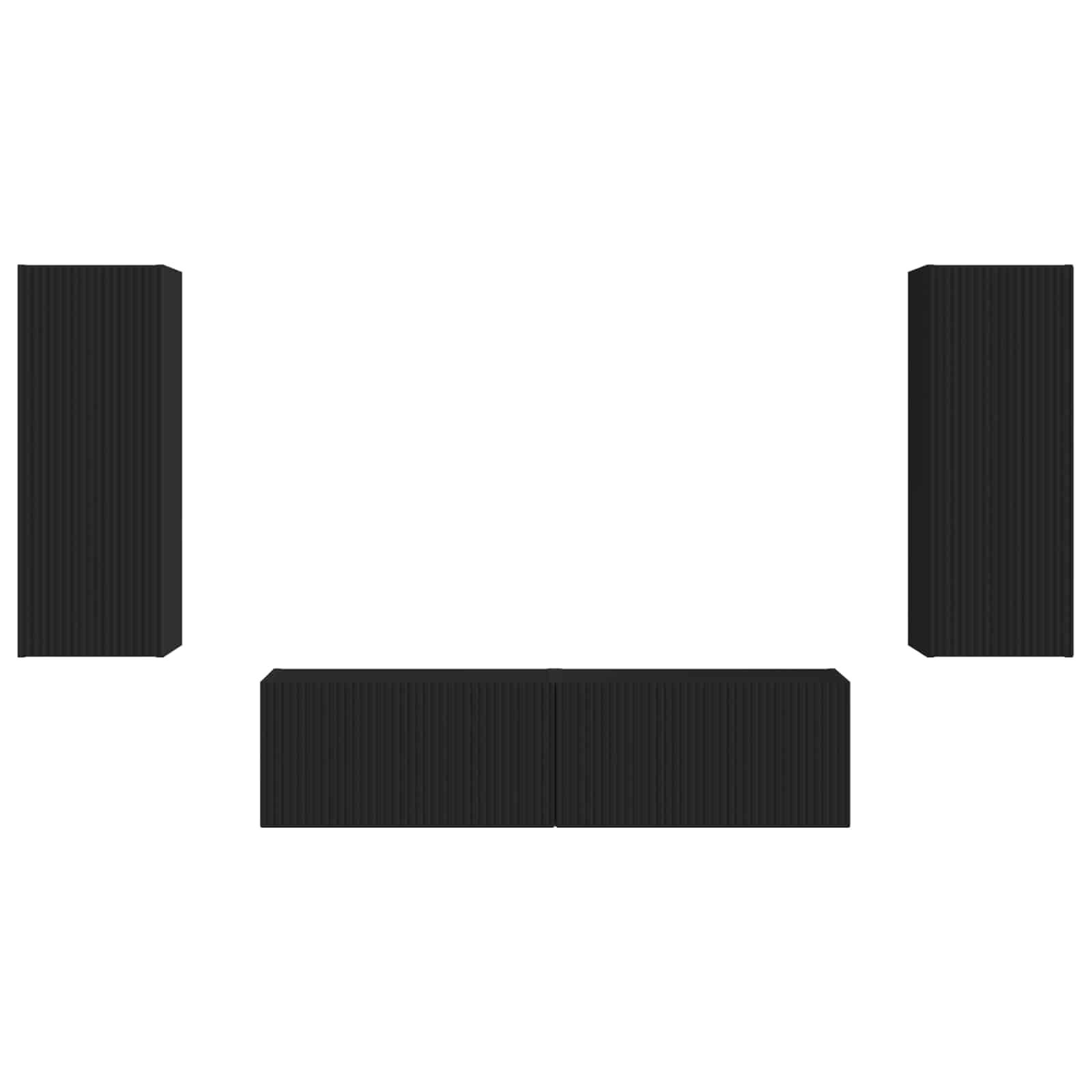 Ensemble meuble TV Montage mural 2 pcs Noir Bois d'ingénierie - XIOS