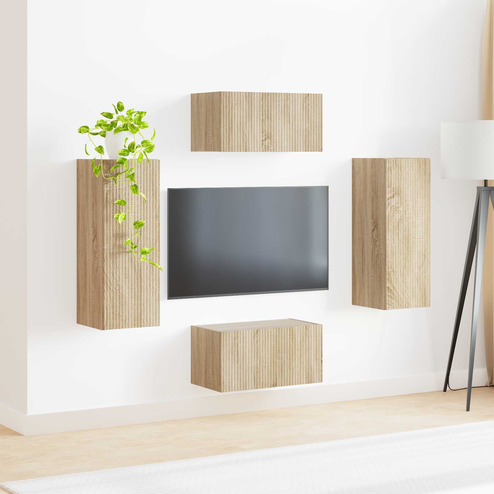 Ensemble meuble TV 2 pcs Chêne Sonoma Bois d'ingénierie - XIOS