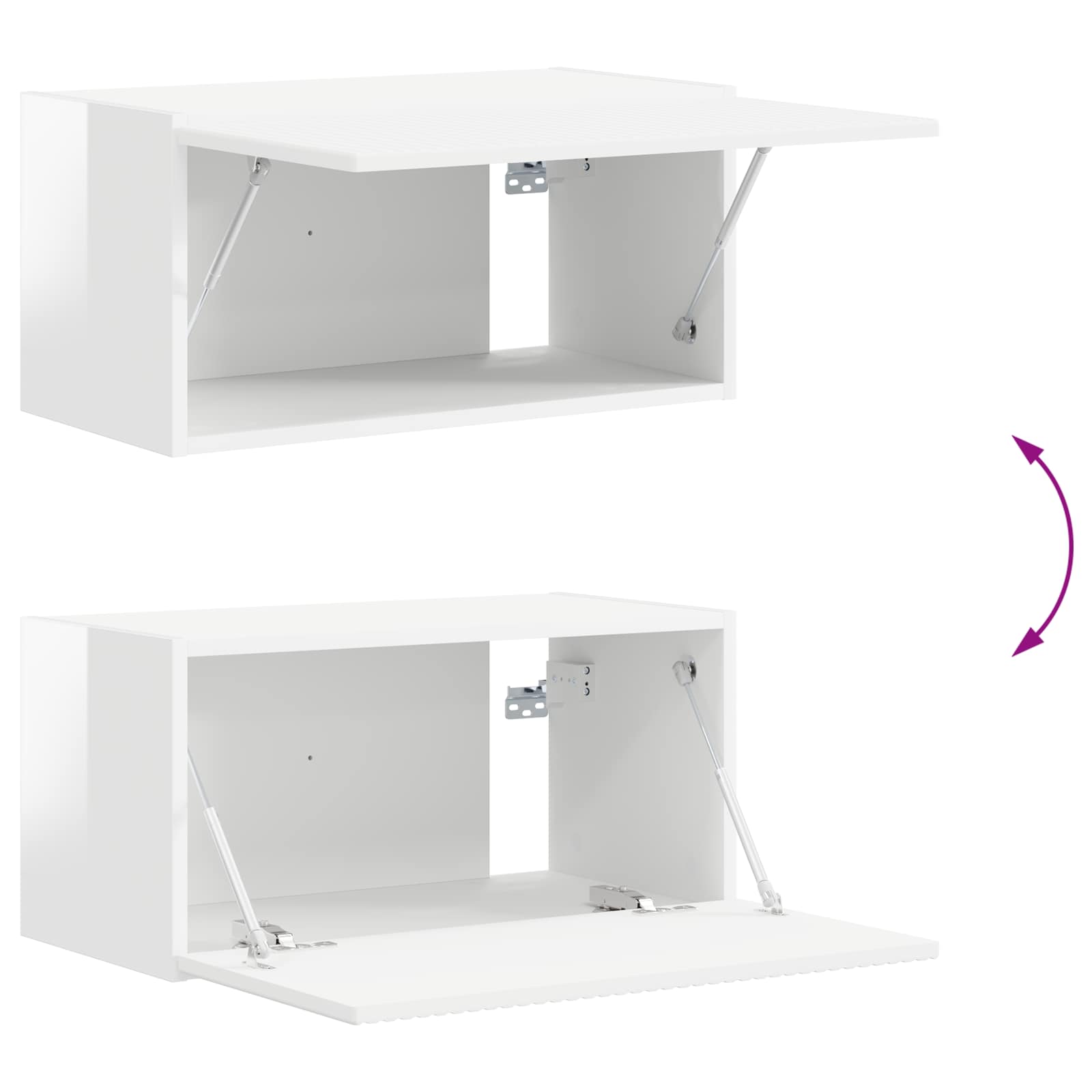 Ensemble meuble TV 2 pcs Blanc brillant Bois d'ingénierie - XIOS