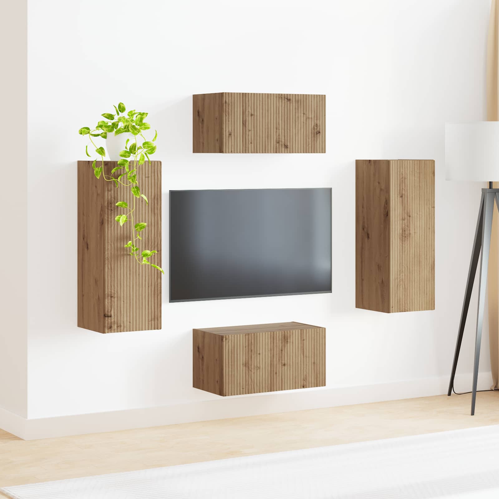 Ensemble meuble TV 2 pcs Chêne artisanal Bois d'ingénierie - XIOS