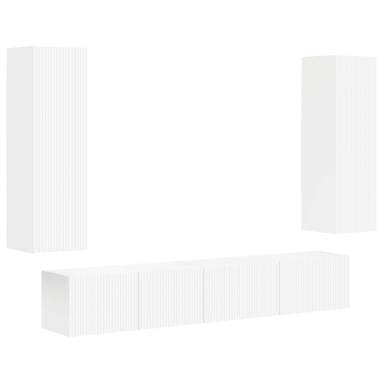 Ensemble meuble TV Montage mural 3 pcs Blanc Bois d'ingénierie - XIOS