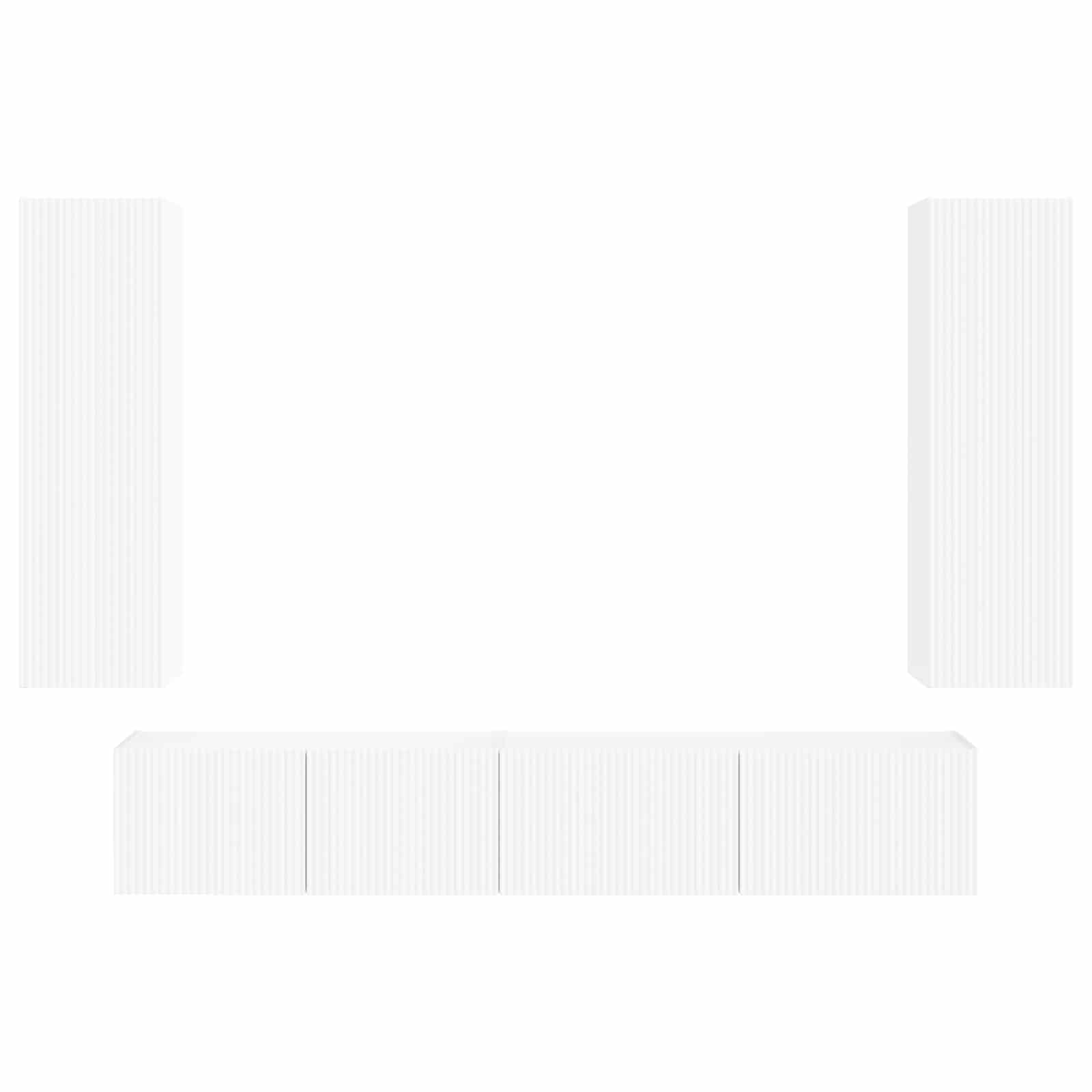 Ensemble meuble TV Montage mural 3 pcs Blanc Bois d'ingénierie - XIOS