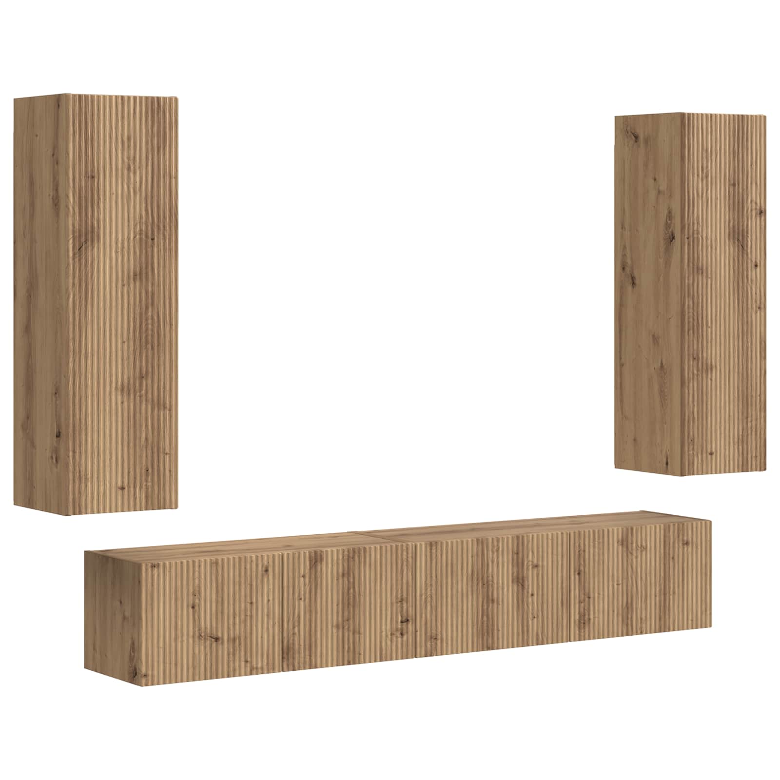 Ensemble meuble TV 3 pcs Chêne artisanal Bois d'ingénierie - XIOS