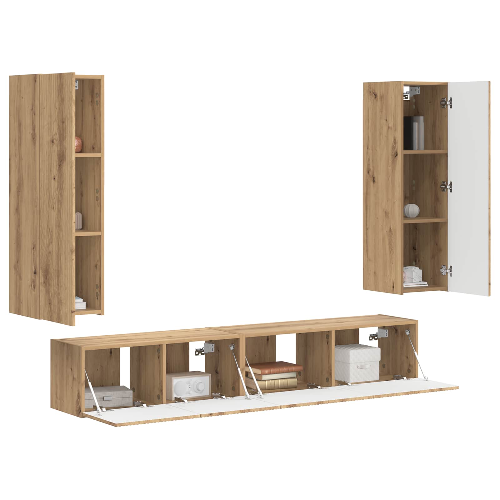 Ensemble meuble TV 3 pcs Chêne artisanal Bois d'ingénierie - XIOS