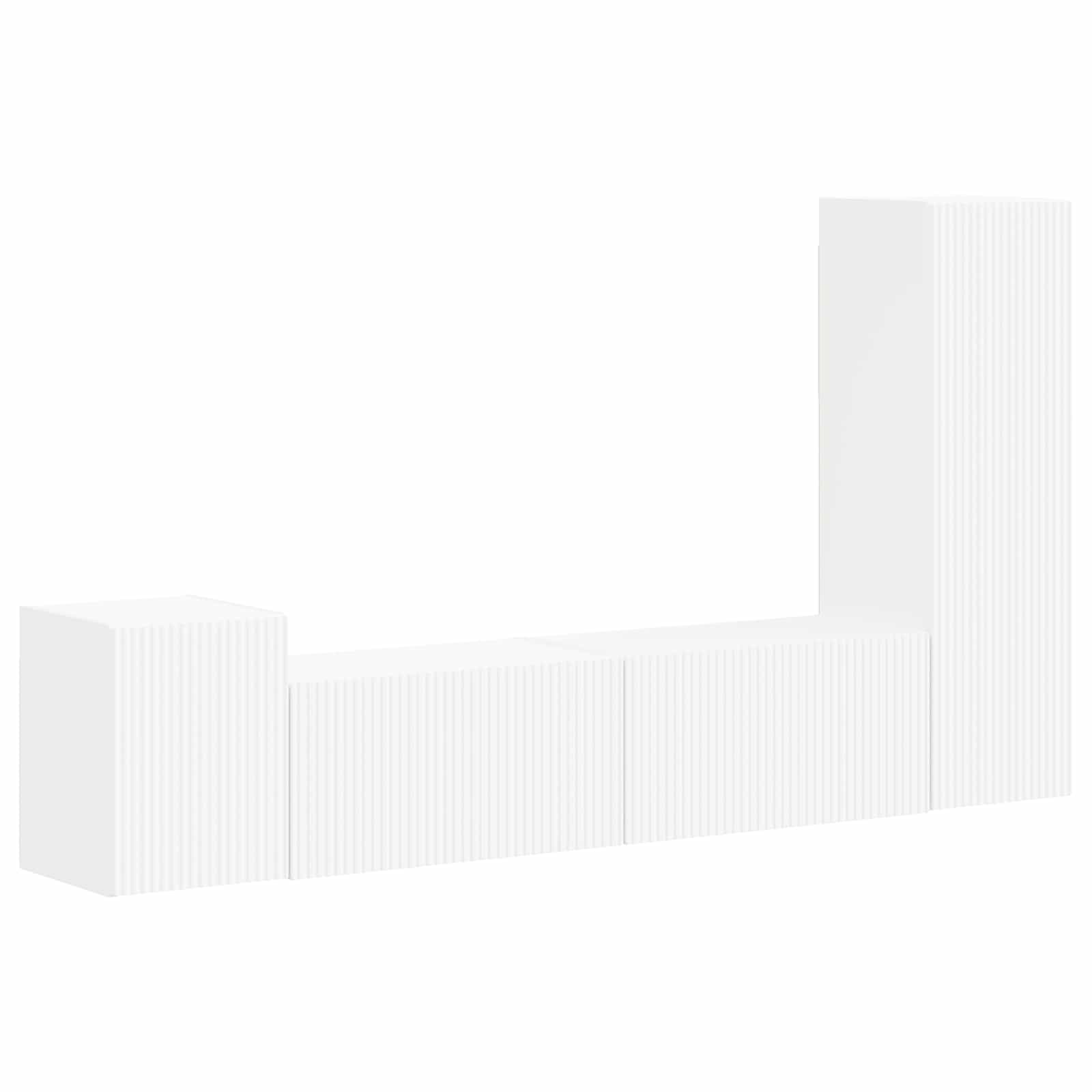 Ensemble meuble TV Montage mural 4 pcs Blanc Bois d'ingénierie - XIOS