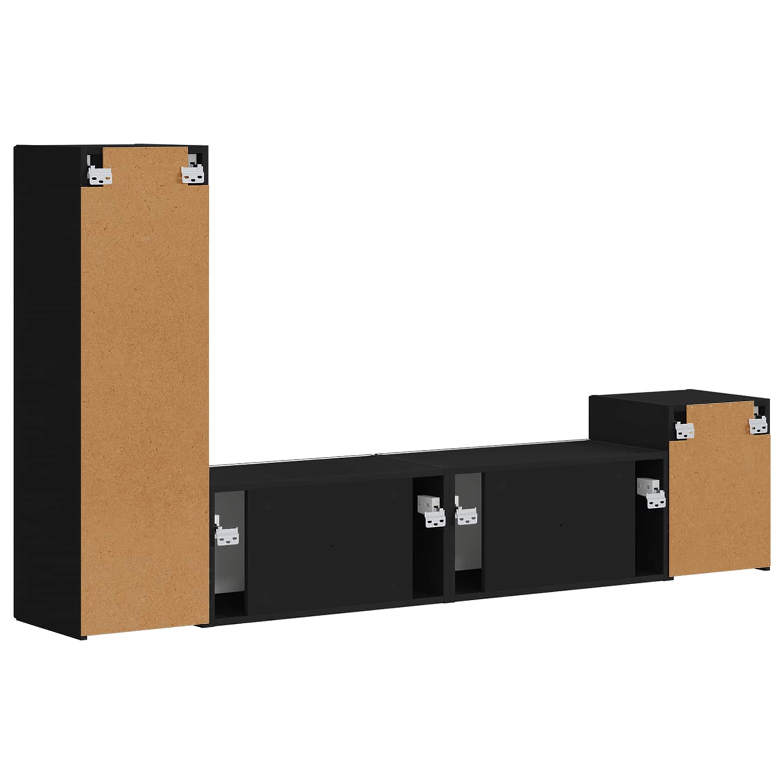 Ensemble meuble TV Montage mural 4 pcs Noir Bois d'ingénierie - XIOS