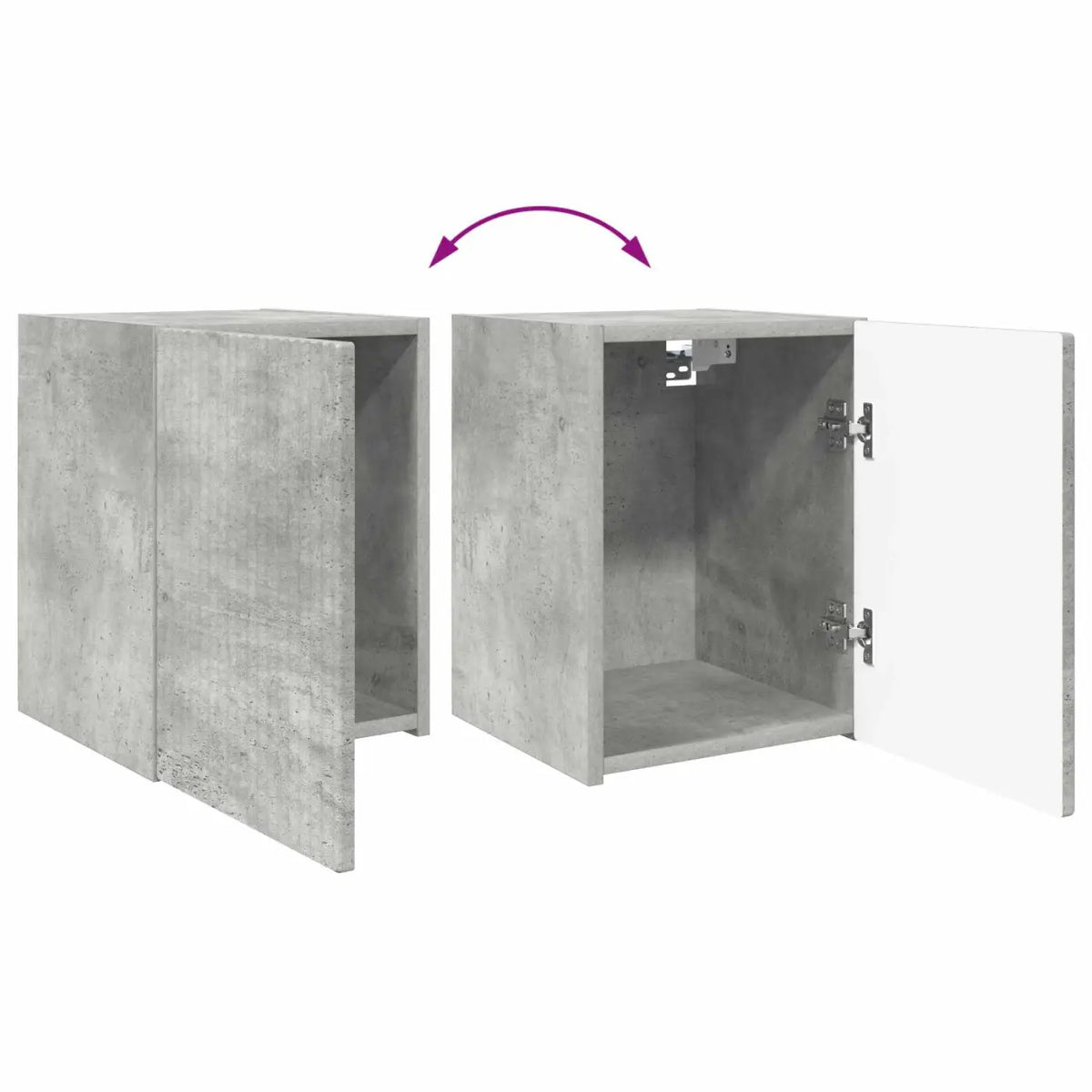 Ensemble meuble TV 4 pc Gris béton Bois d’ingénierie - XIOS