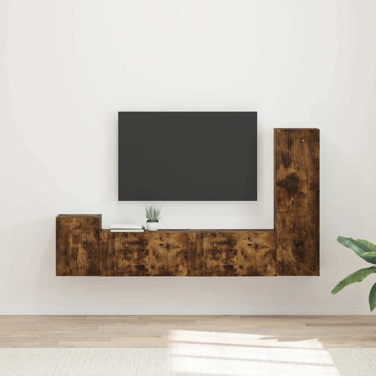 Ensemble meuble TV 4 pc Chêne fumé Bois d’ingénierie - XIOS