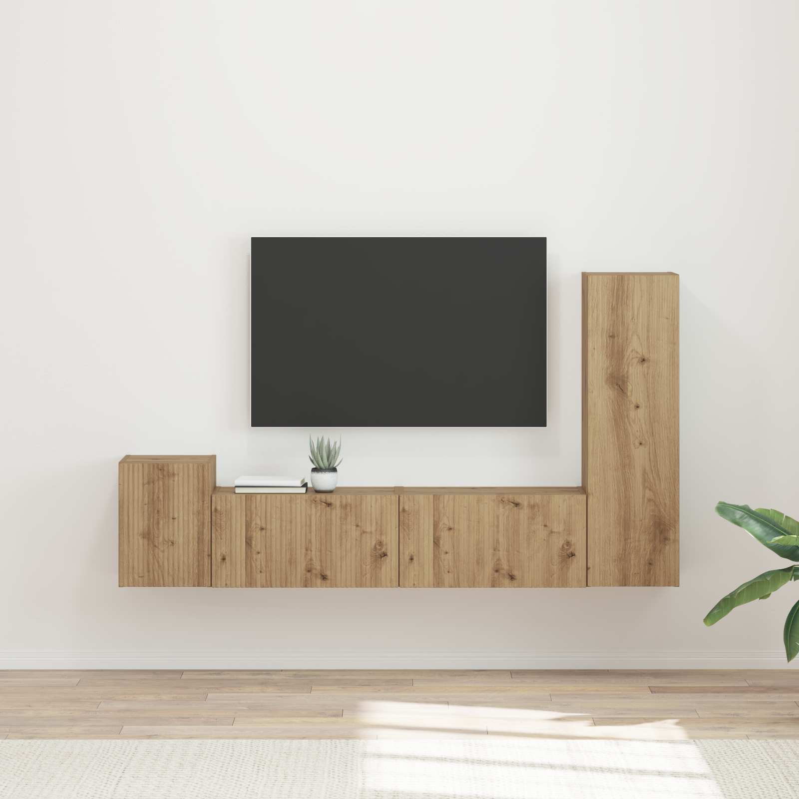 Ensemble meuble TV 4 pcs Chêne artisanal Bois d'ingénierie - XIOS
