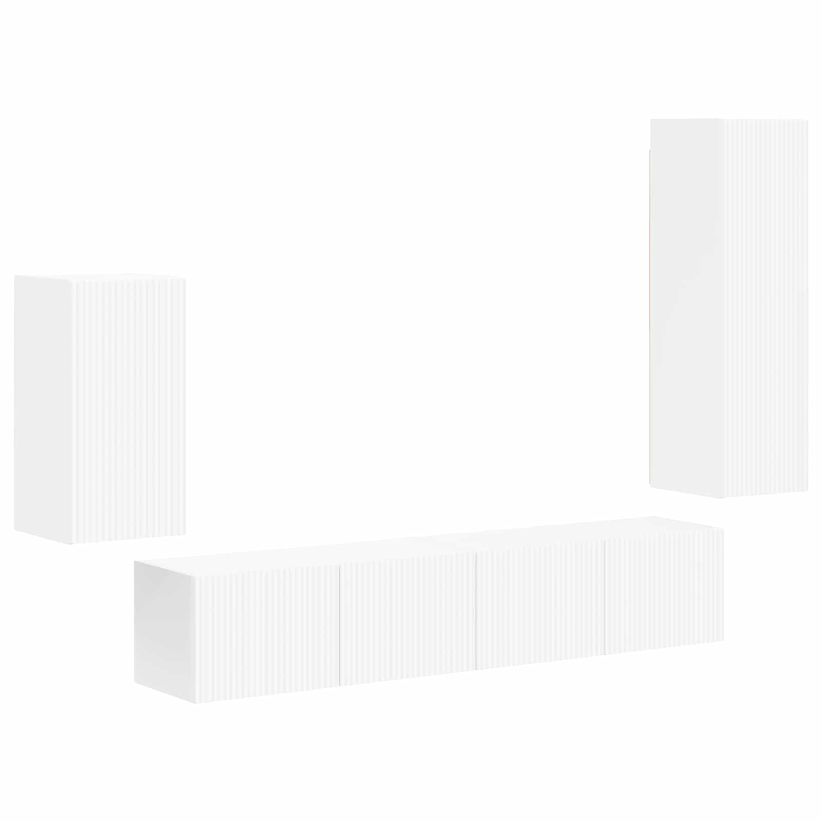 Ensemble meuble TV Montage mural 4 pcs Blanc Bois d'ingénierie - XIOS