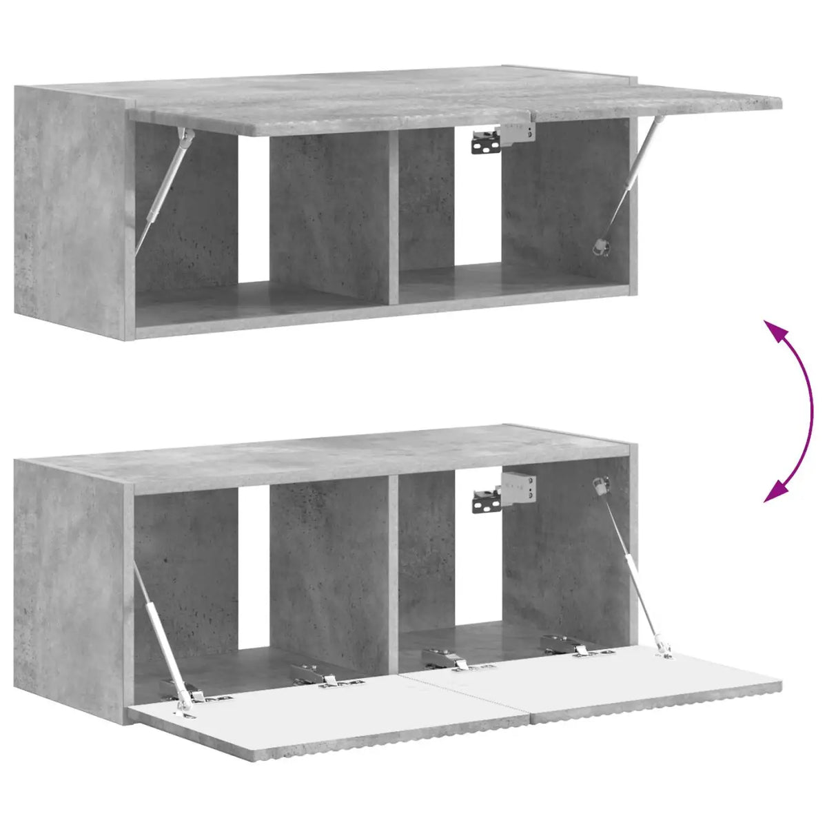 Ensemble meuble TV 4 pc Gris béton Bois d’ingénierie - XIOS