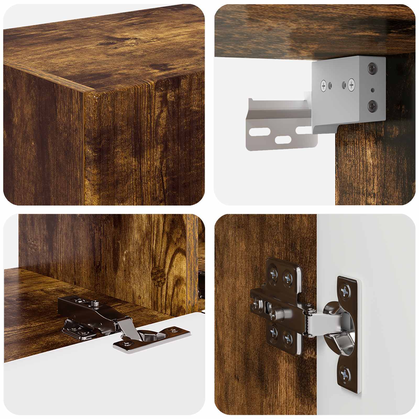 Ensemble meuble TV 4 pcs Chêne fumé Bois d'ingénierie - XIOS