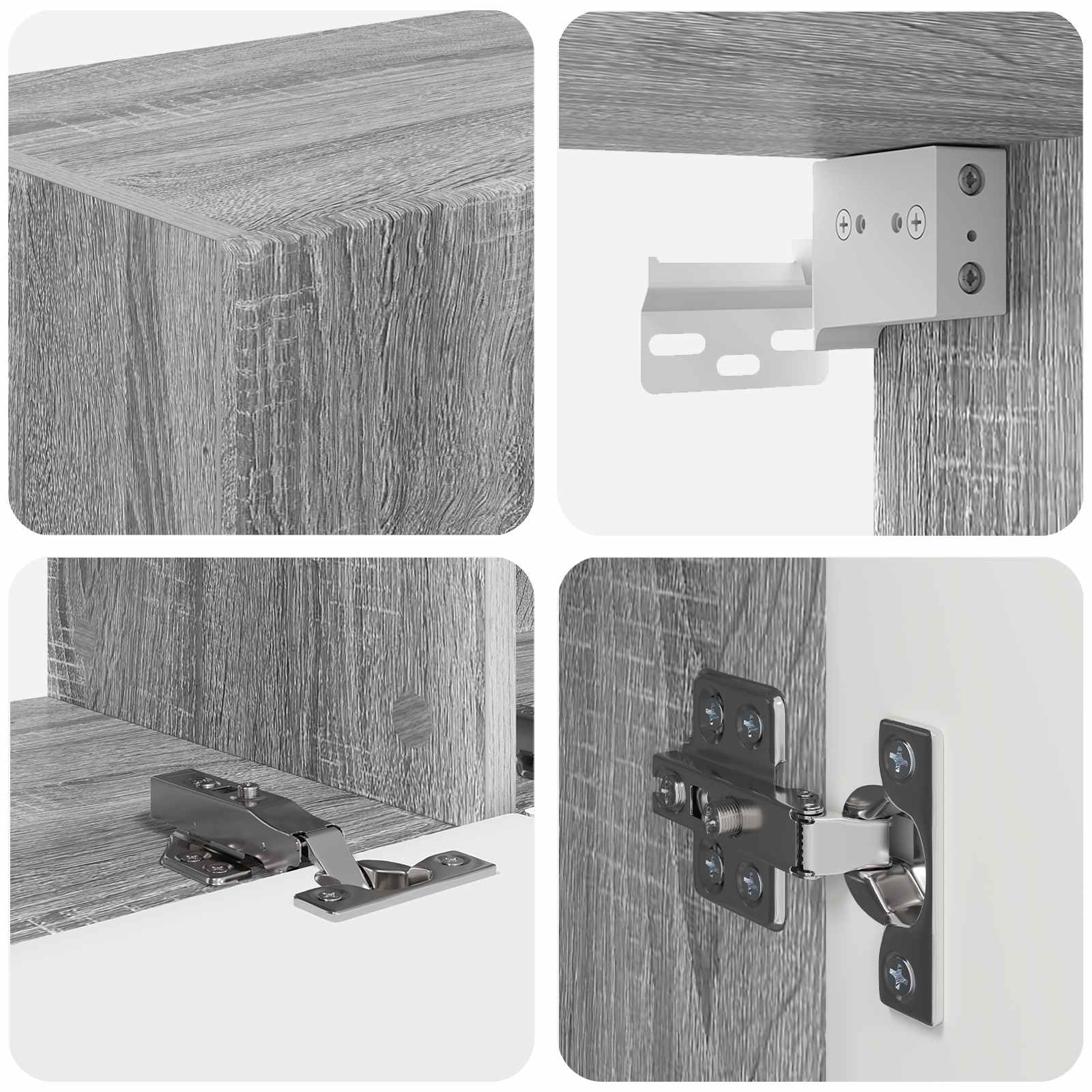 Ensemble meuble TV 4 pcs Gris Sonoma Bois d'ingénierie - XIOS