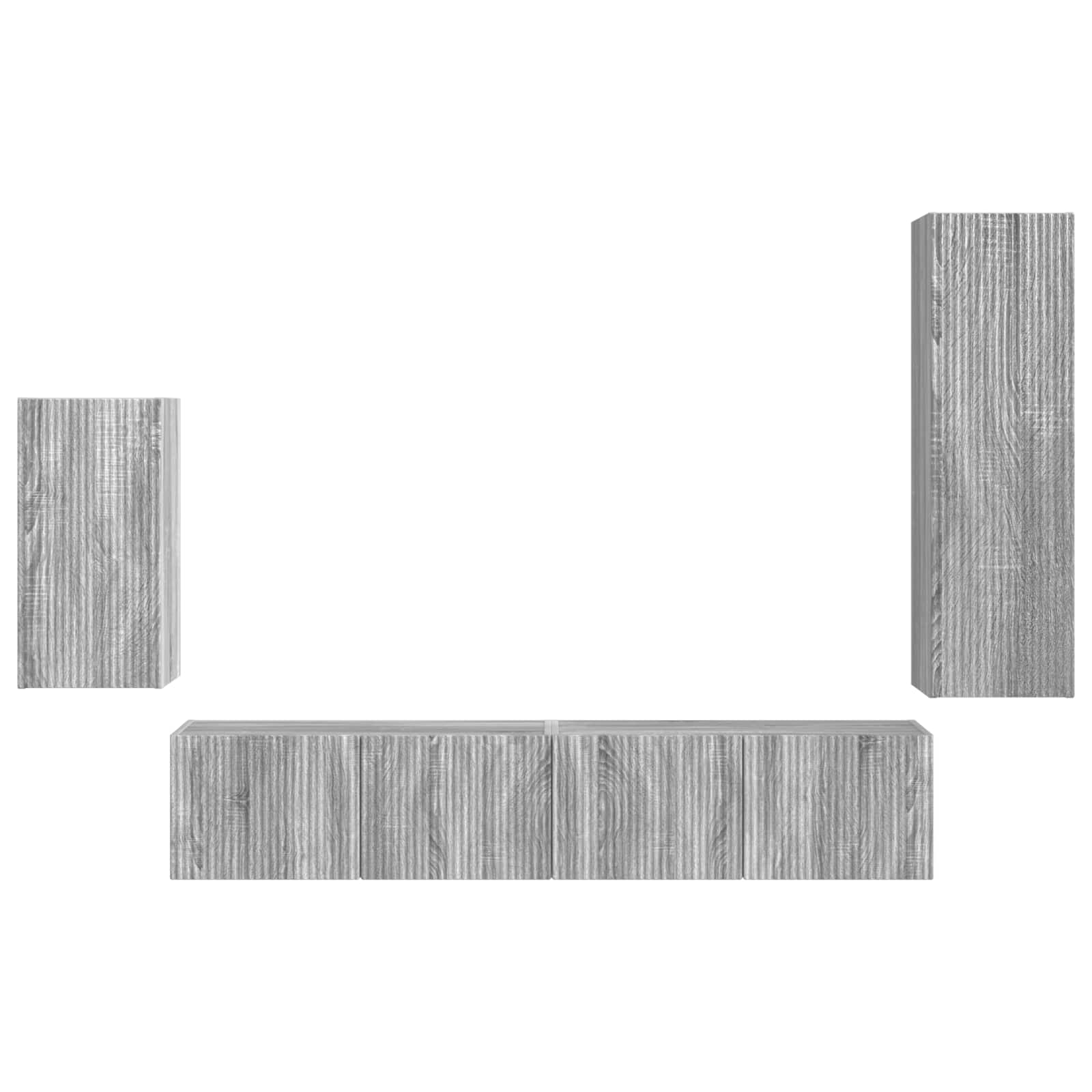 Ensemble meuble TV 4 pcs Gris Sonoma Bois d'ingénierie - XIOS