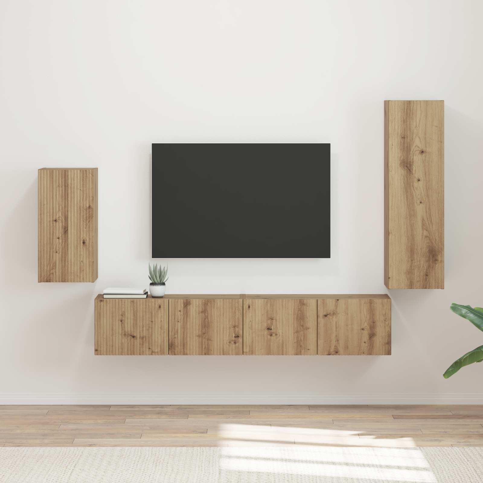 Ensemble meuble TV 4 pcs Chêne artisanal Bois d'ingénierie - XIOS