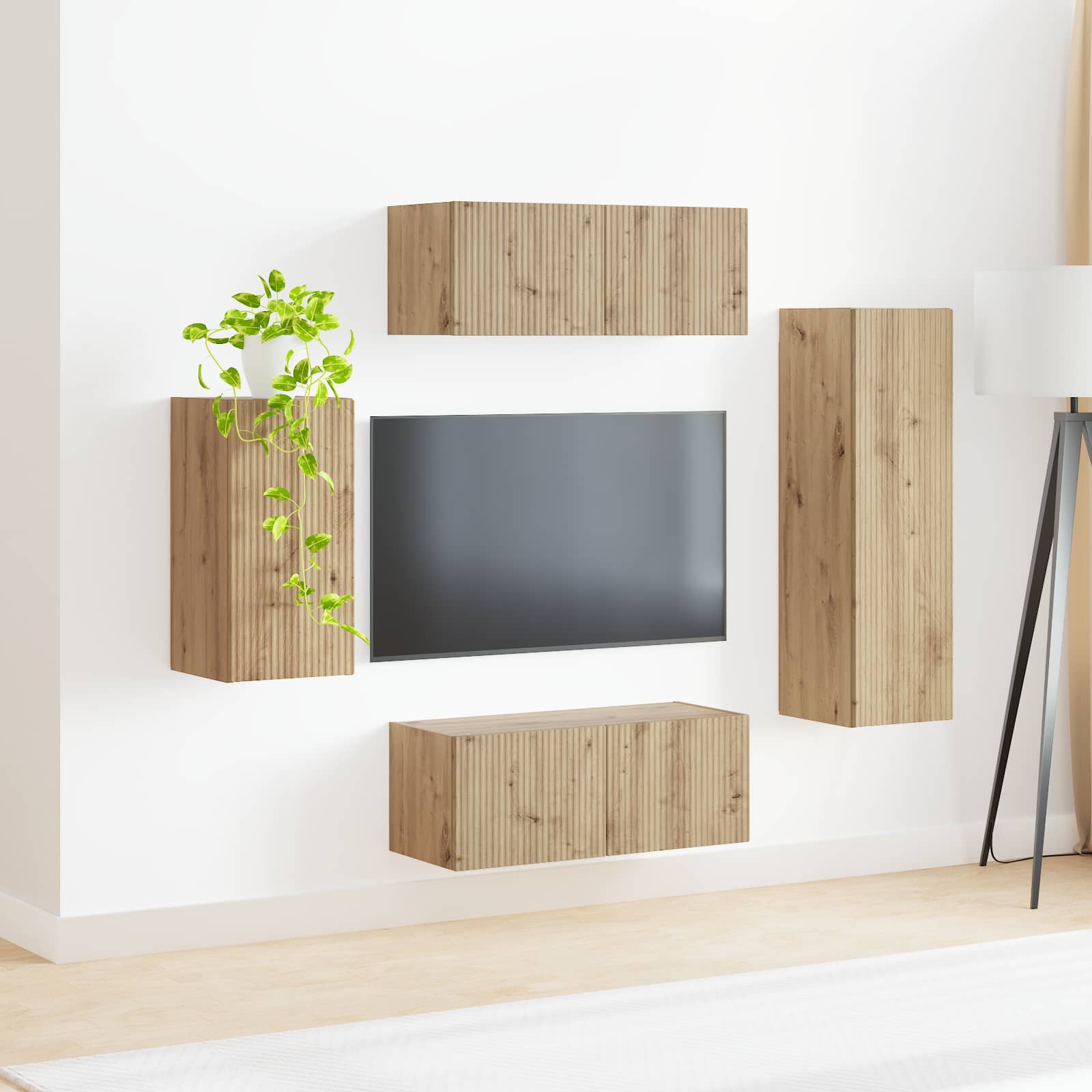 Ensemble meuble TV 4 pcs Chêne artisanal Bois d'ingénierie - XIOS