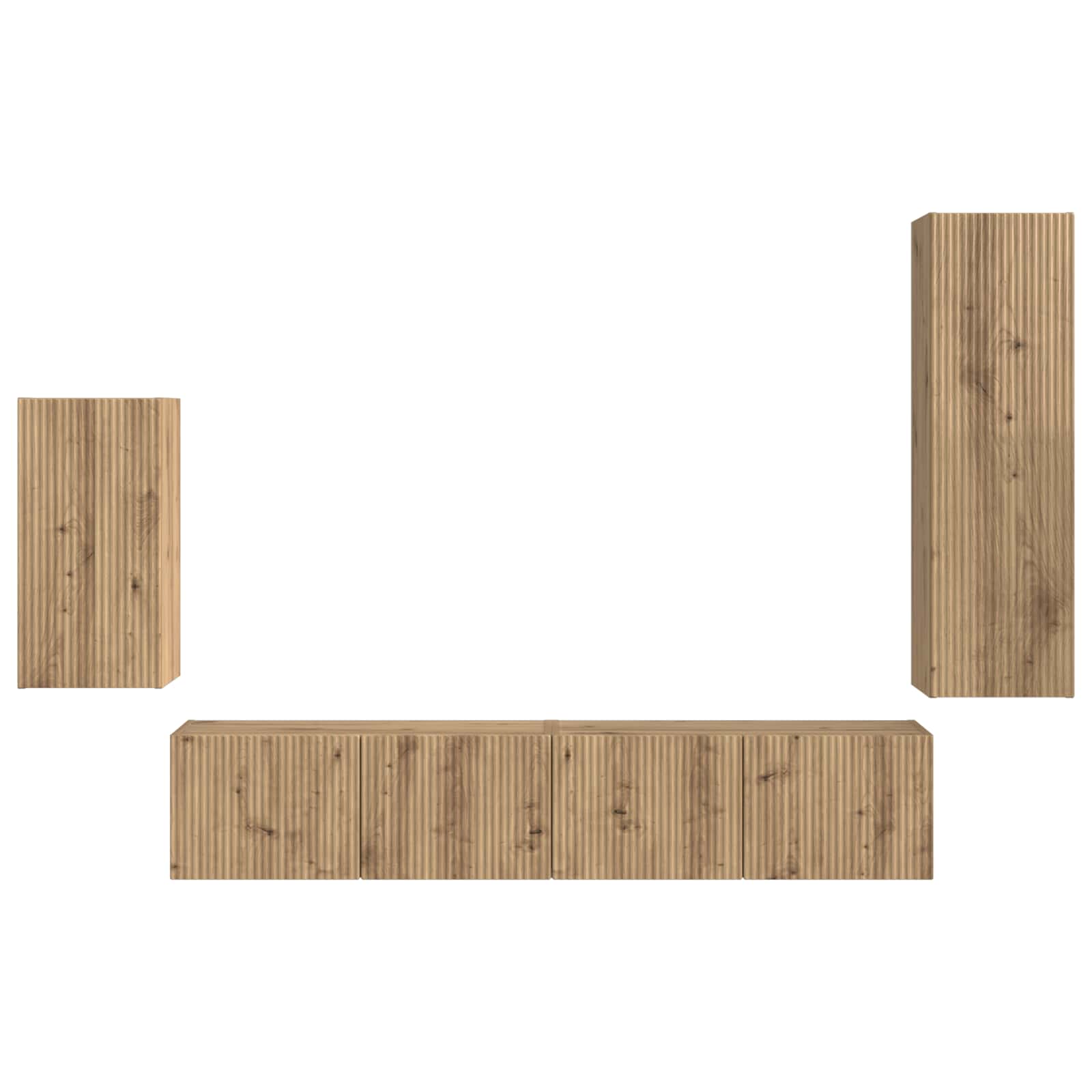 Ensemble meuble TV 4 pcs Chêne artisanal Bois d'ingénierie - XIOS