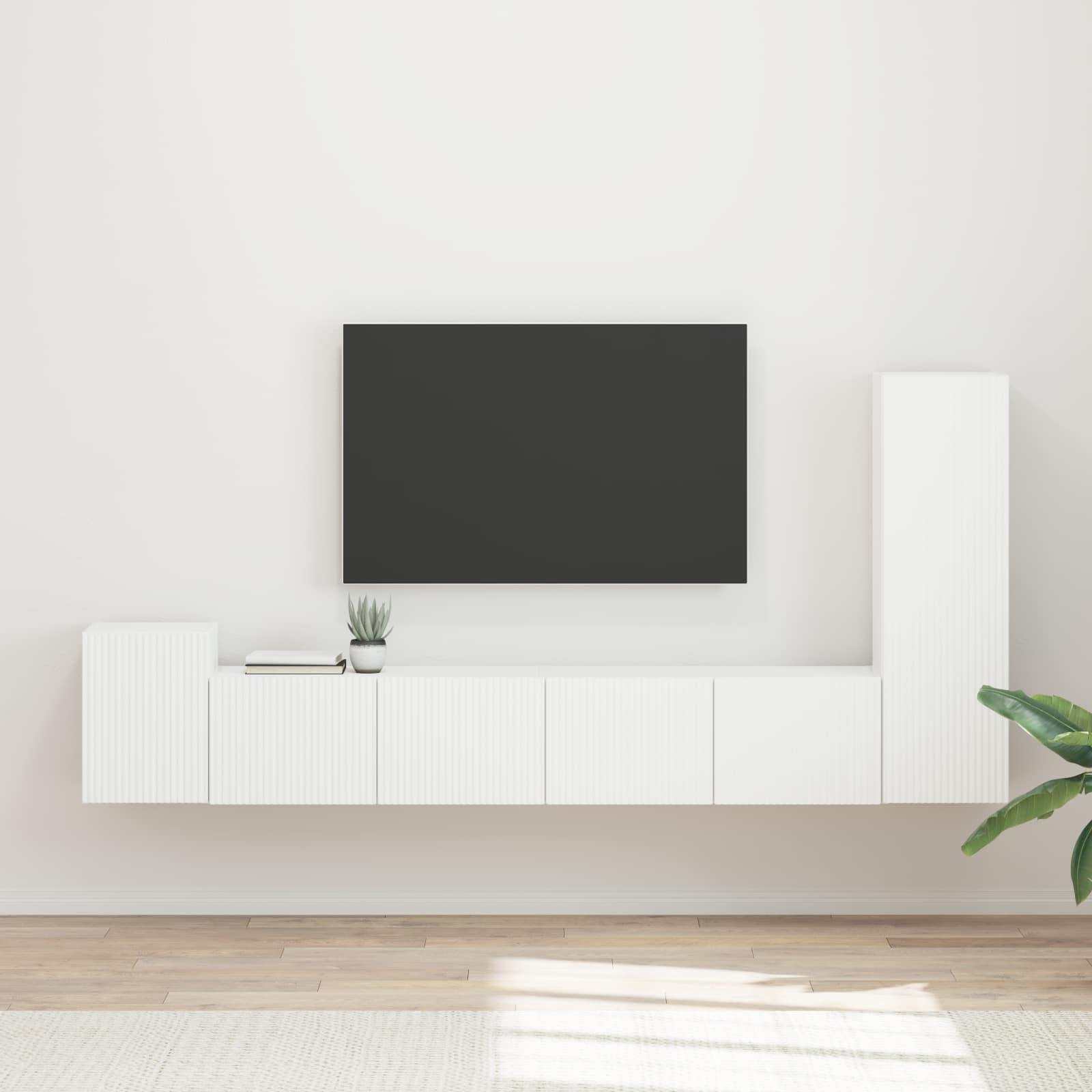 Ensemble meuble TV Montage mural 3 pcs Blanc Bois d'ingénierie - XIOS