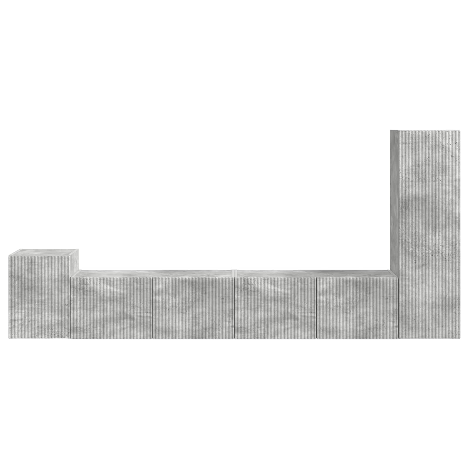 Ensemble meuble TV 3 pcs Gris béton Bois d'ingénierie - XIOS