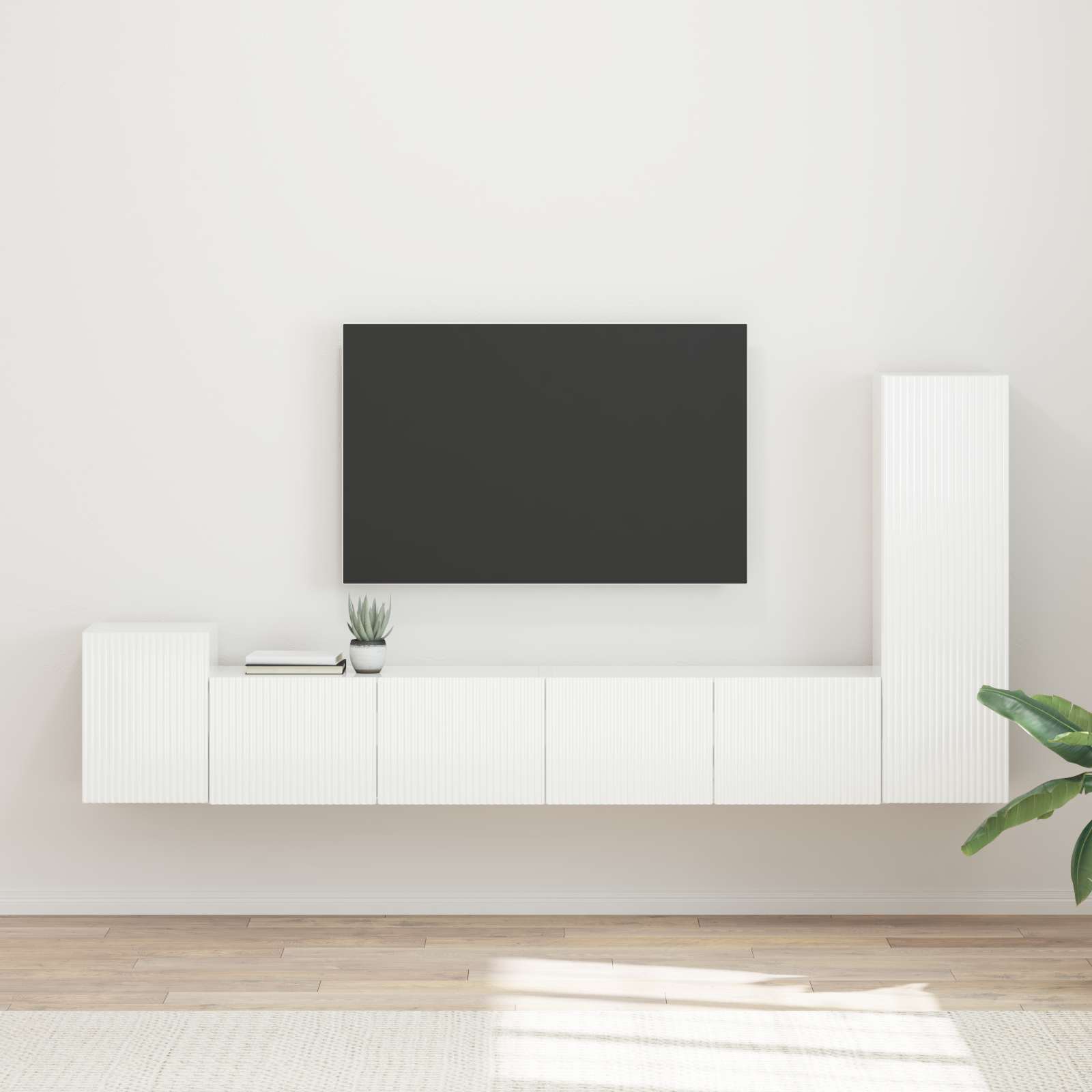 Ensemble meuble TV 3 pcs Blanc brillant Bois d'ingénierie - XIOS
