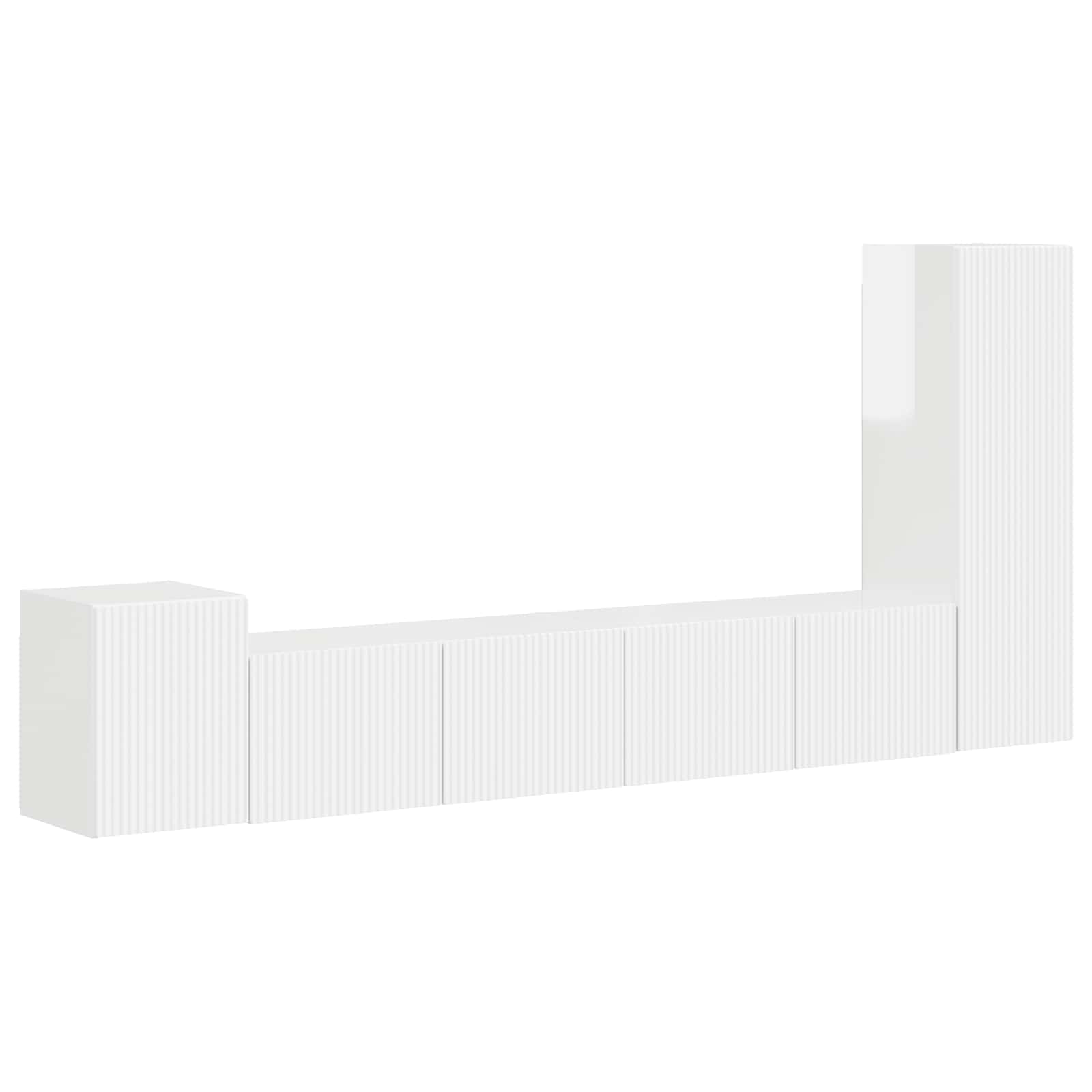 Ensemble meuble TV 3 pcs Blanc brillant Bois d'ingénierie - XIOS