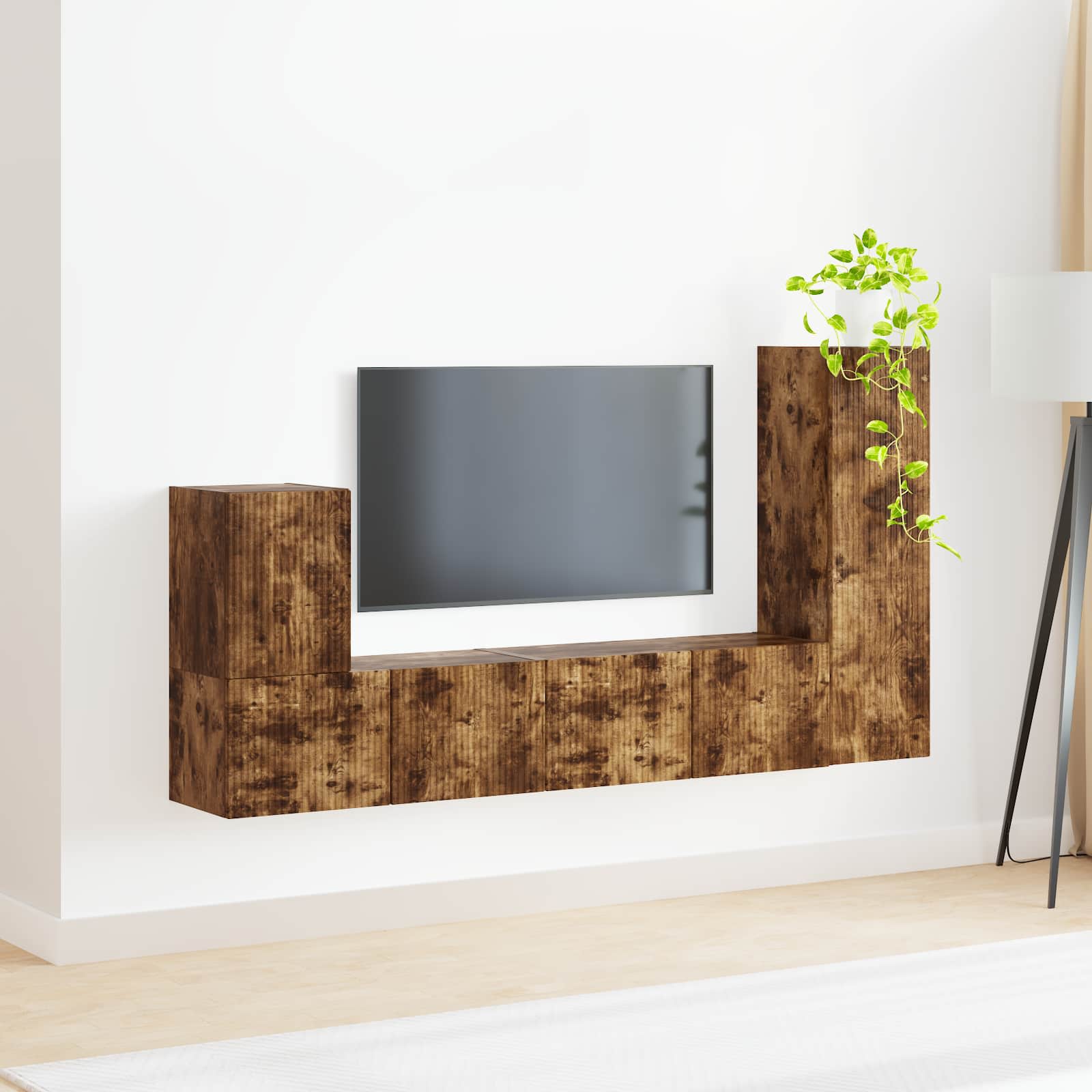 Ensemble meuble TV 3 pcs Chêne fumé Bois d'ingénierie - XIOS