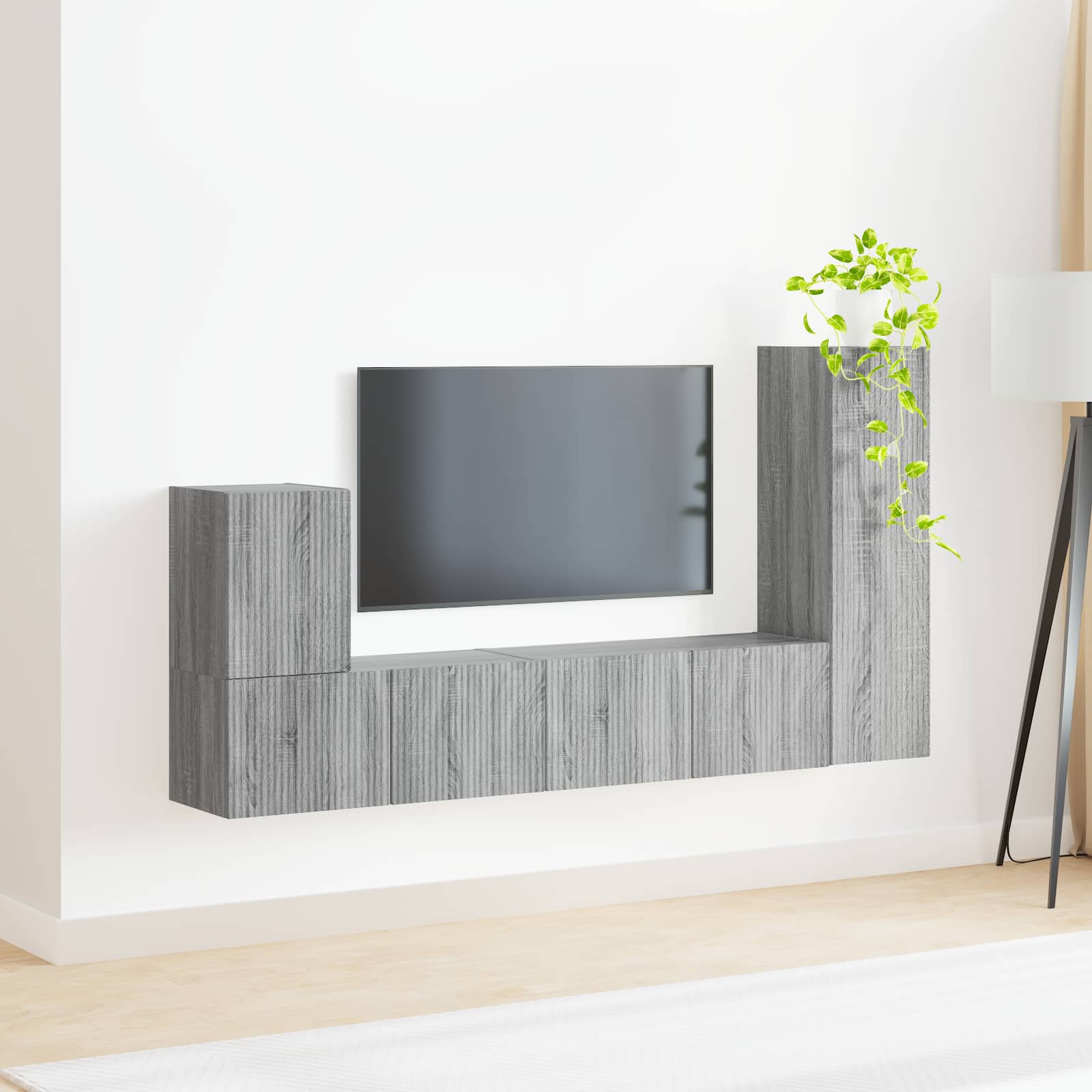 Ensemble meuble TV 3 pcs Gris Sonoma Bois d'ingénierie - XIOS