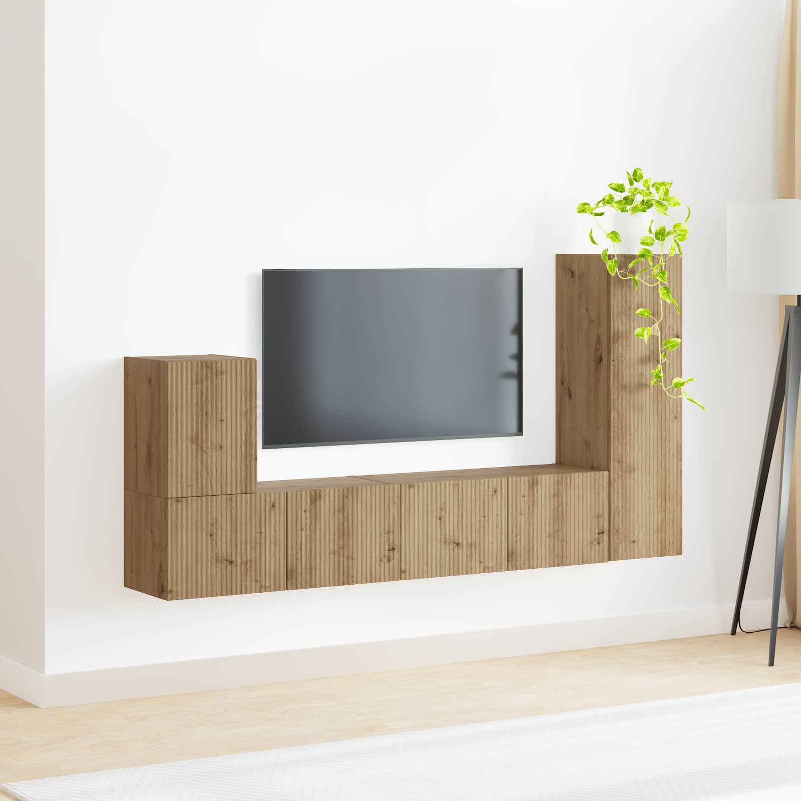 Ensemble meuble TV 3 pcs Chêne artisanal Bois d'ingénierie - XIOS