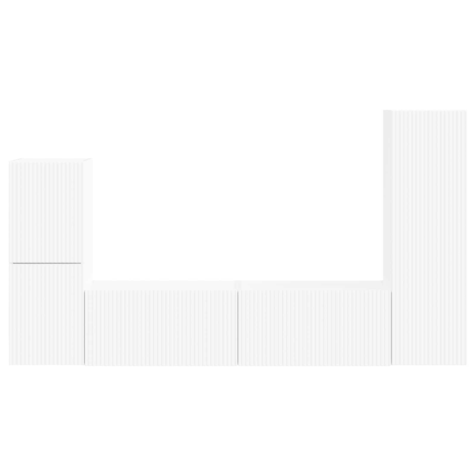 Ensemble meuble TV Montage mural 4 pcs Blanc Bois d'ingénierie - XIOS