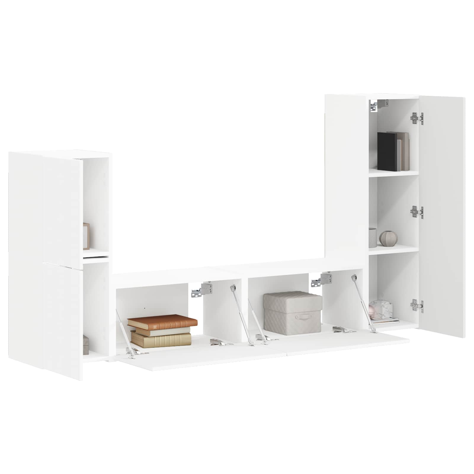 Ensemble meuble TV Montage mural 4 pcs Blanc Bois d'ingénierie - XIOS