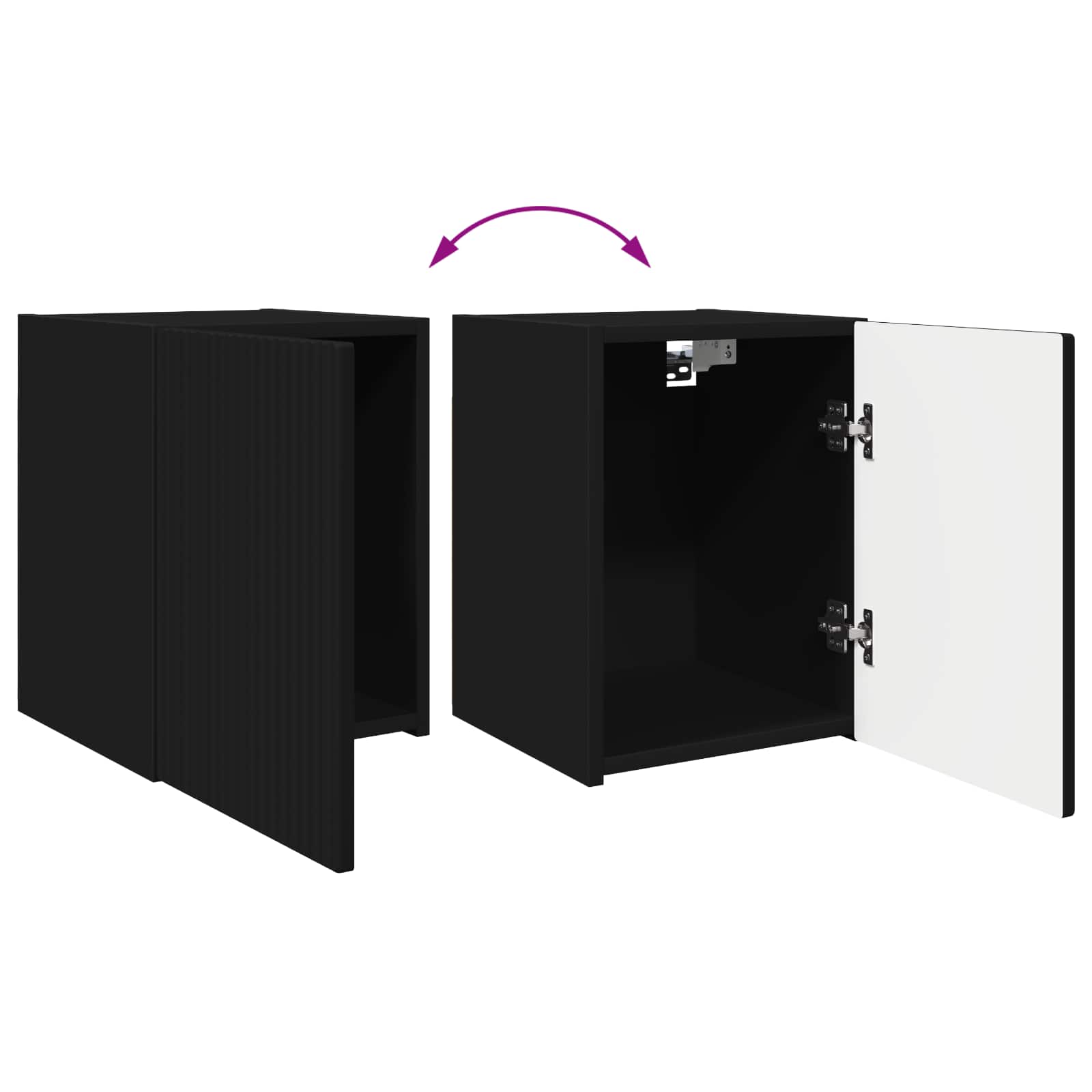 Ensemble meuble TV Montage mural 4 pcs Noir Bois d'ingénierie - XIOS