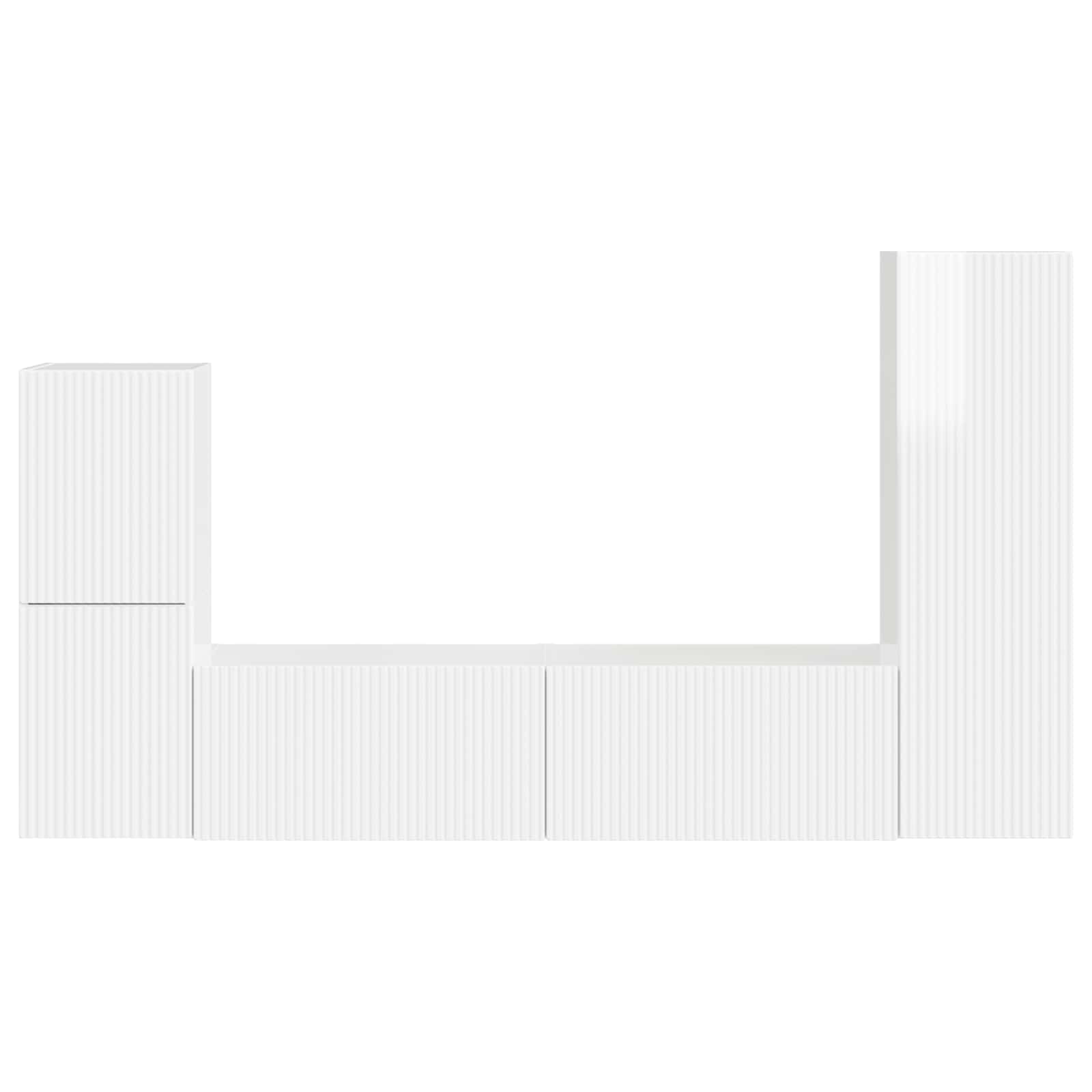 Ensemble meuble TV 4 pcs Blanc brillant Bois d'ingénierie - XIOS