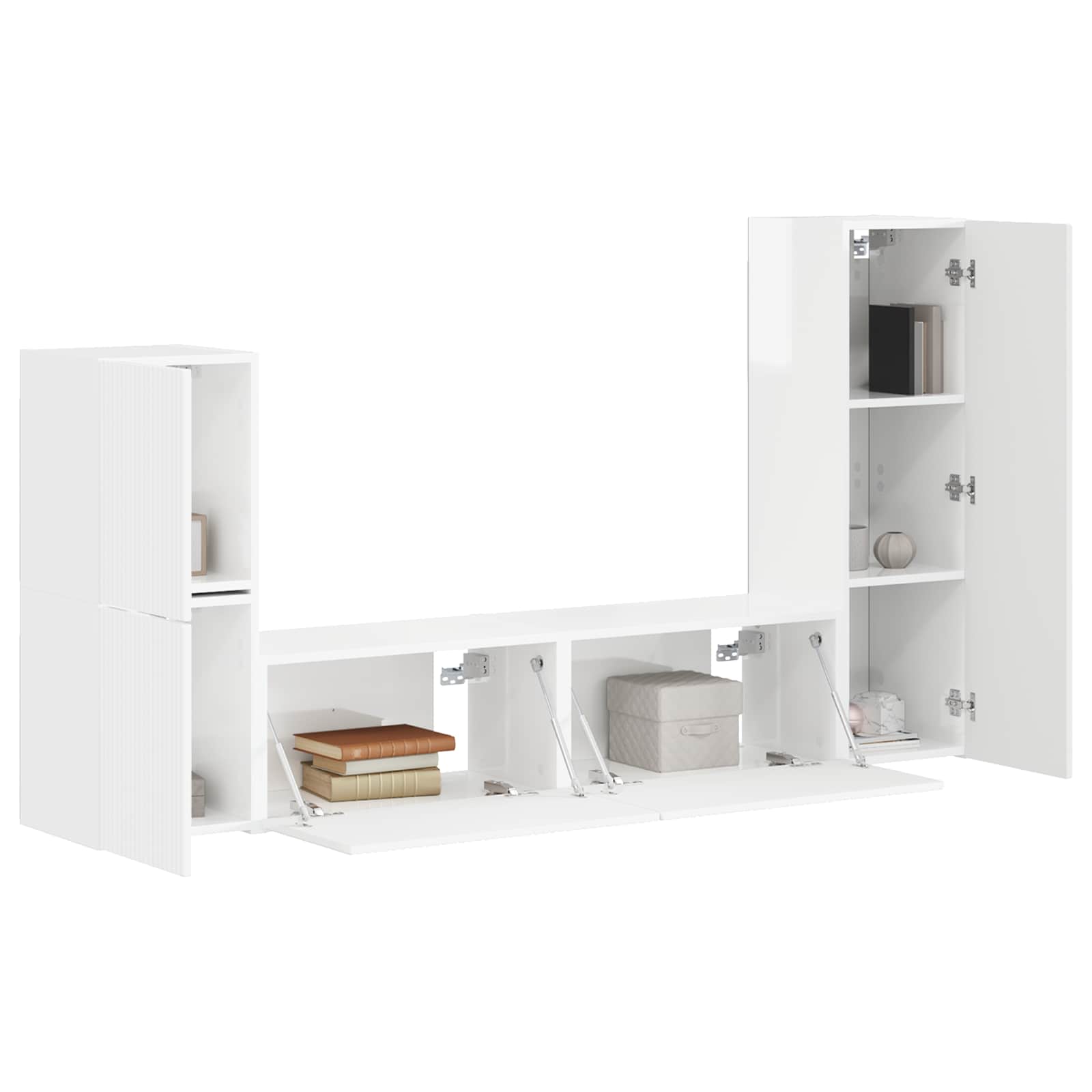 Ensemble meuble TV 4 pcs Blanc brillant Bois d'ingénierie - XIOS