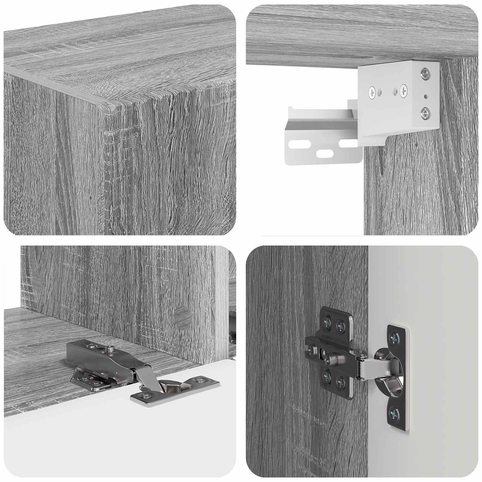 Ensemble meuble TV 4 pcs Gris Sonoma Bois d'ingénierie - XIOS