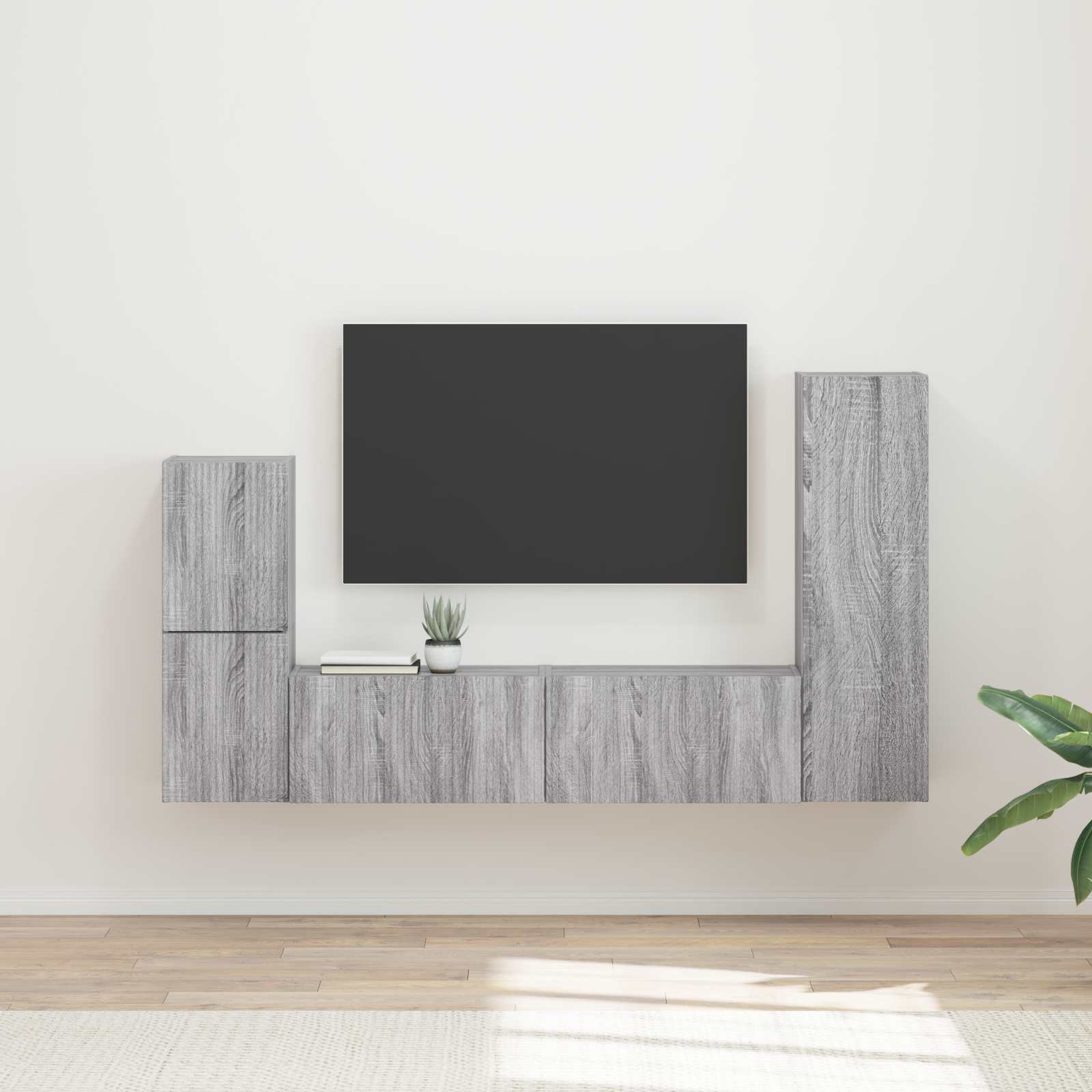 Ensemble meuble TV 4 pcs Gris Sonoma Bois d'ingénierie - XIOS