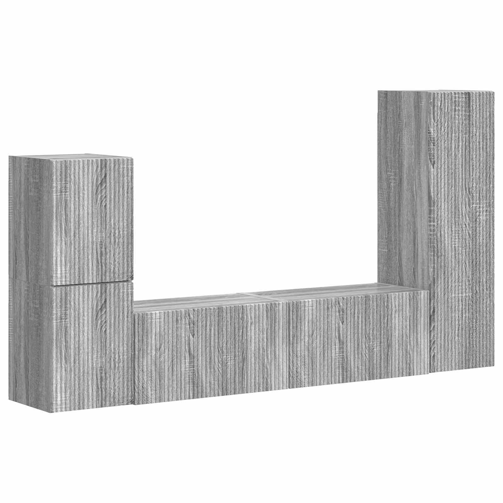 Ensemble meuble TV 4 pcs Gris Sonoma Bois d'ingénierie - XIOS