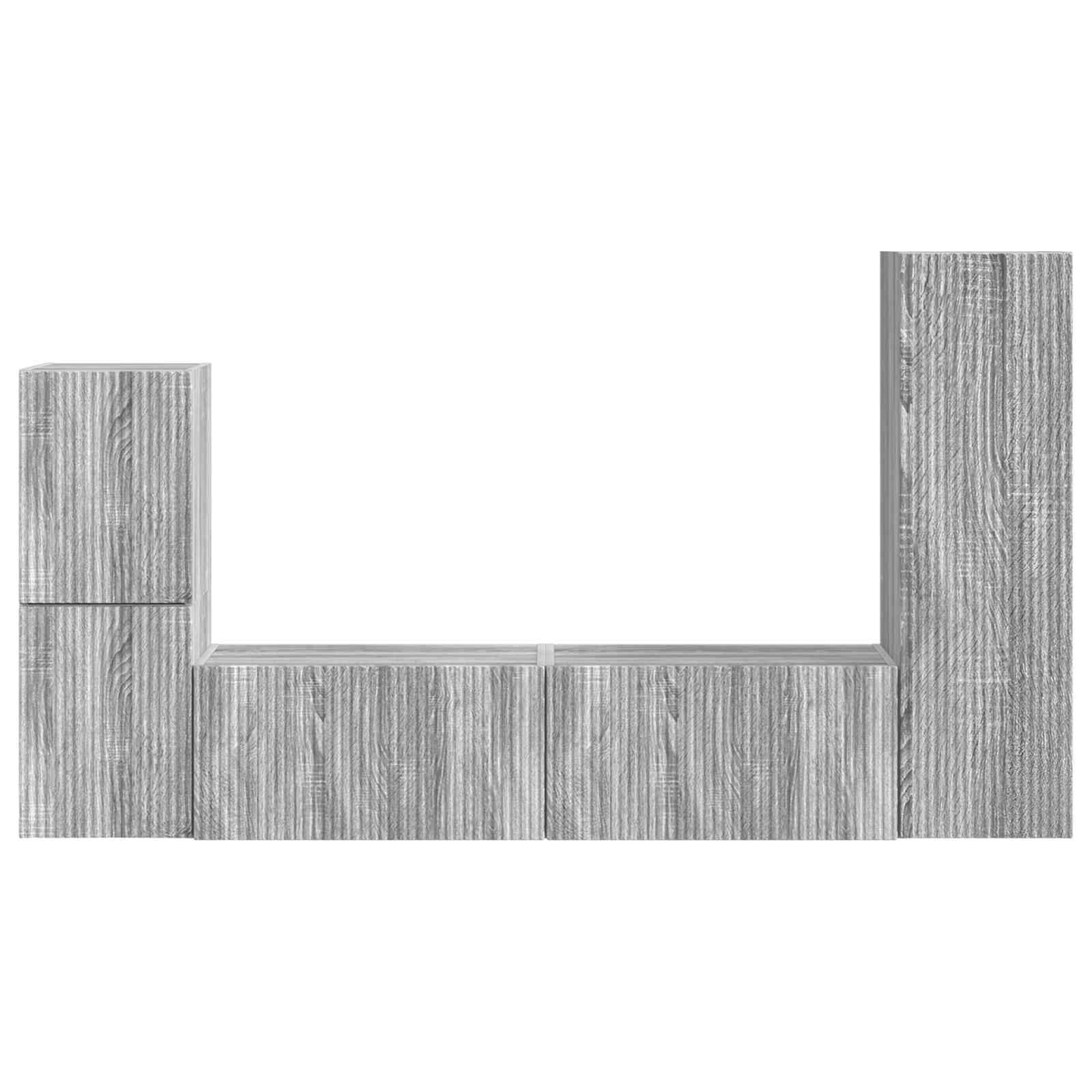 Ensemble meuble TV 4 pcs Gris Sonoma Bois d'ingénierie - XIOS