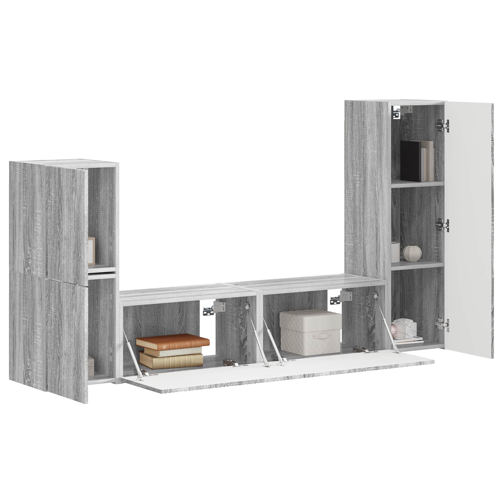 Ensemble meuble TV 4 pcs Gris Sonoma Bois d'ingénierie - XIOS