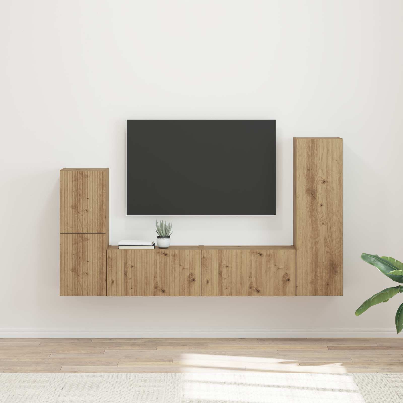 Ensemble meuble TV 4 pcs Chêne artisanal Bois d'ingénierie - XIOS