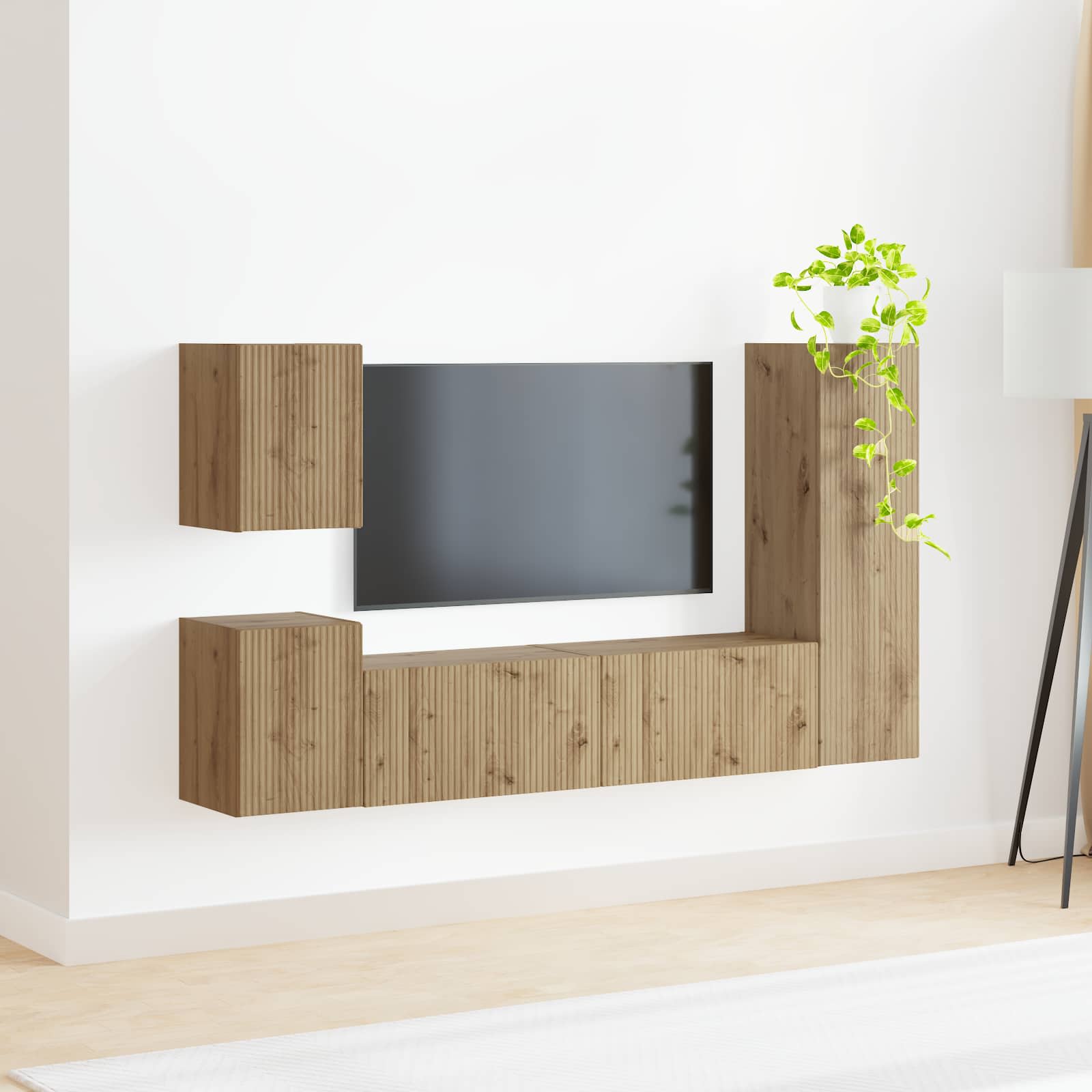 Ensemble meuble TV 4 pcs Chêne artisanal Bois d'ingénierie - XIOS