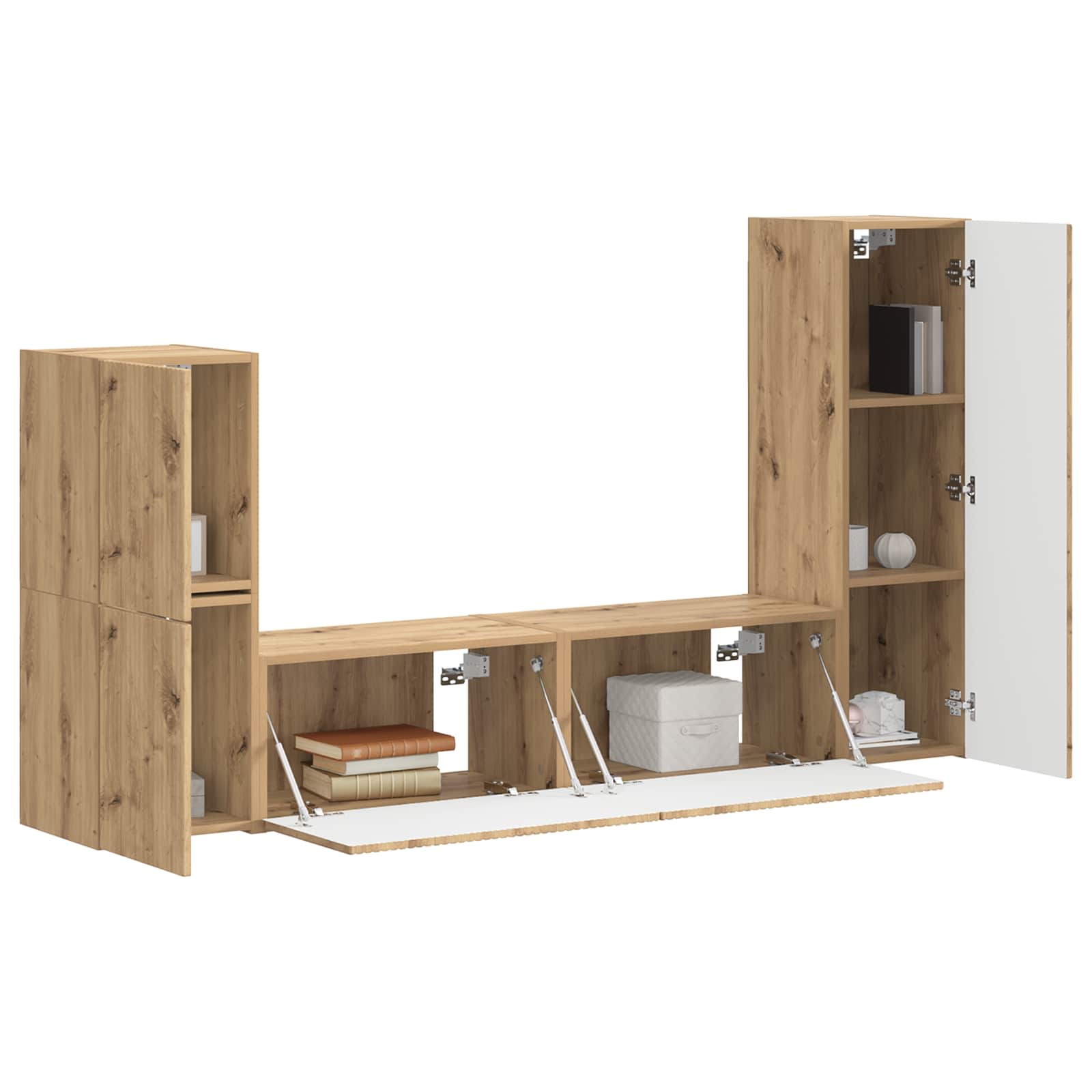 Ensemble meuble TV 4 pcs Chêne artisanal Bois d'ingénierie - XIOS